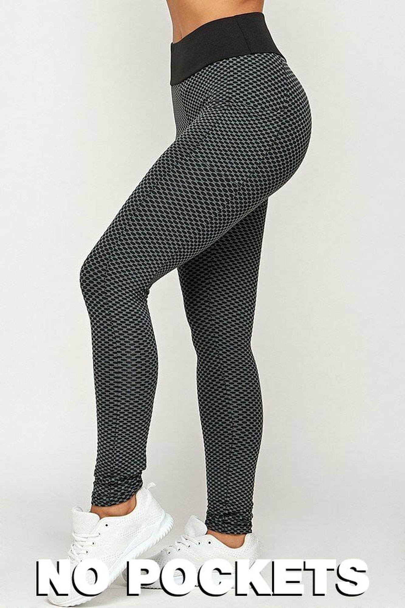Contrast Textured Scrunch Butt Leggings | NO POCKETS
