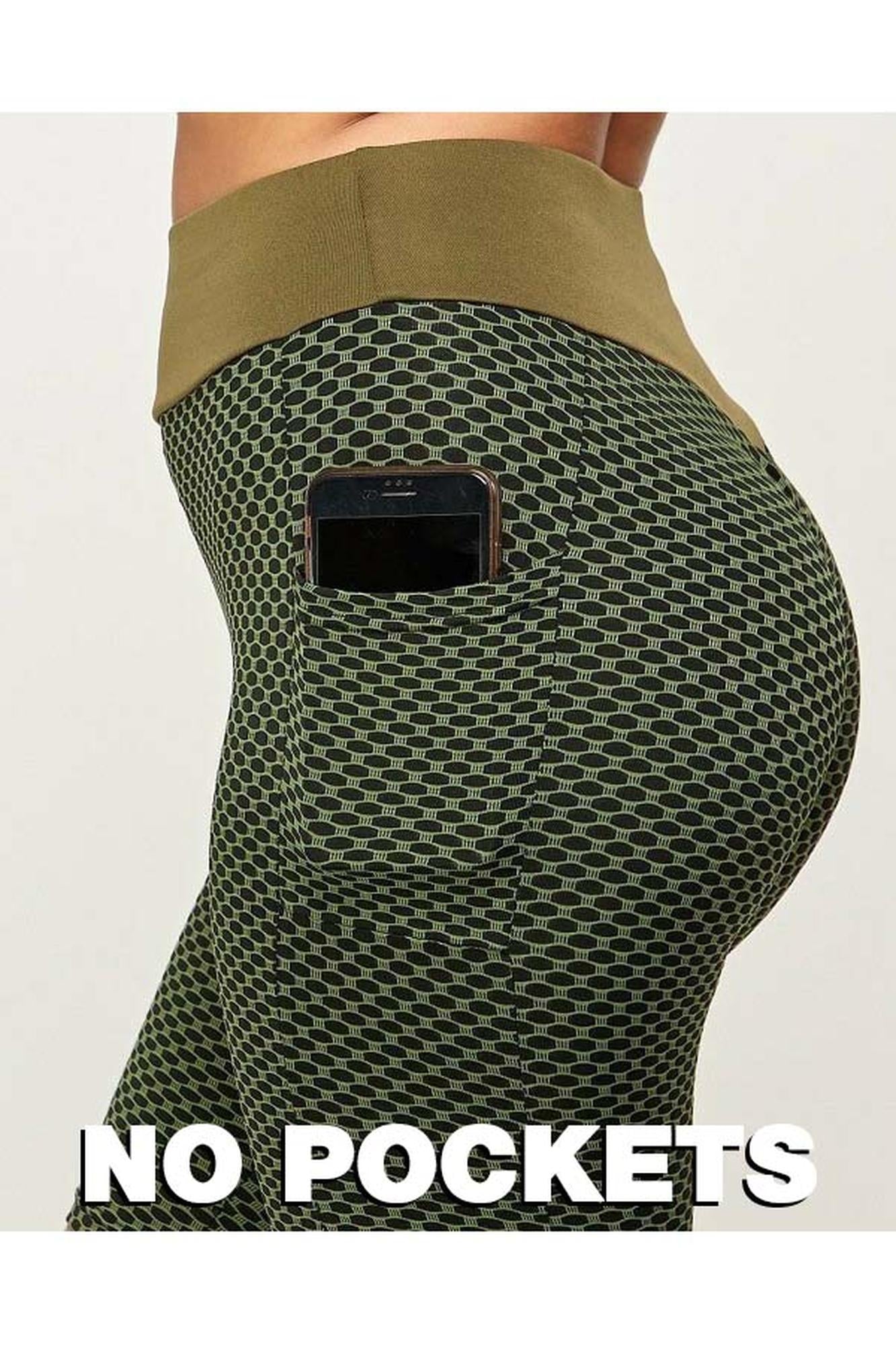 Contrast Textured Scrunch Butt Leggings - NO POCKETS