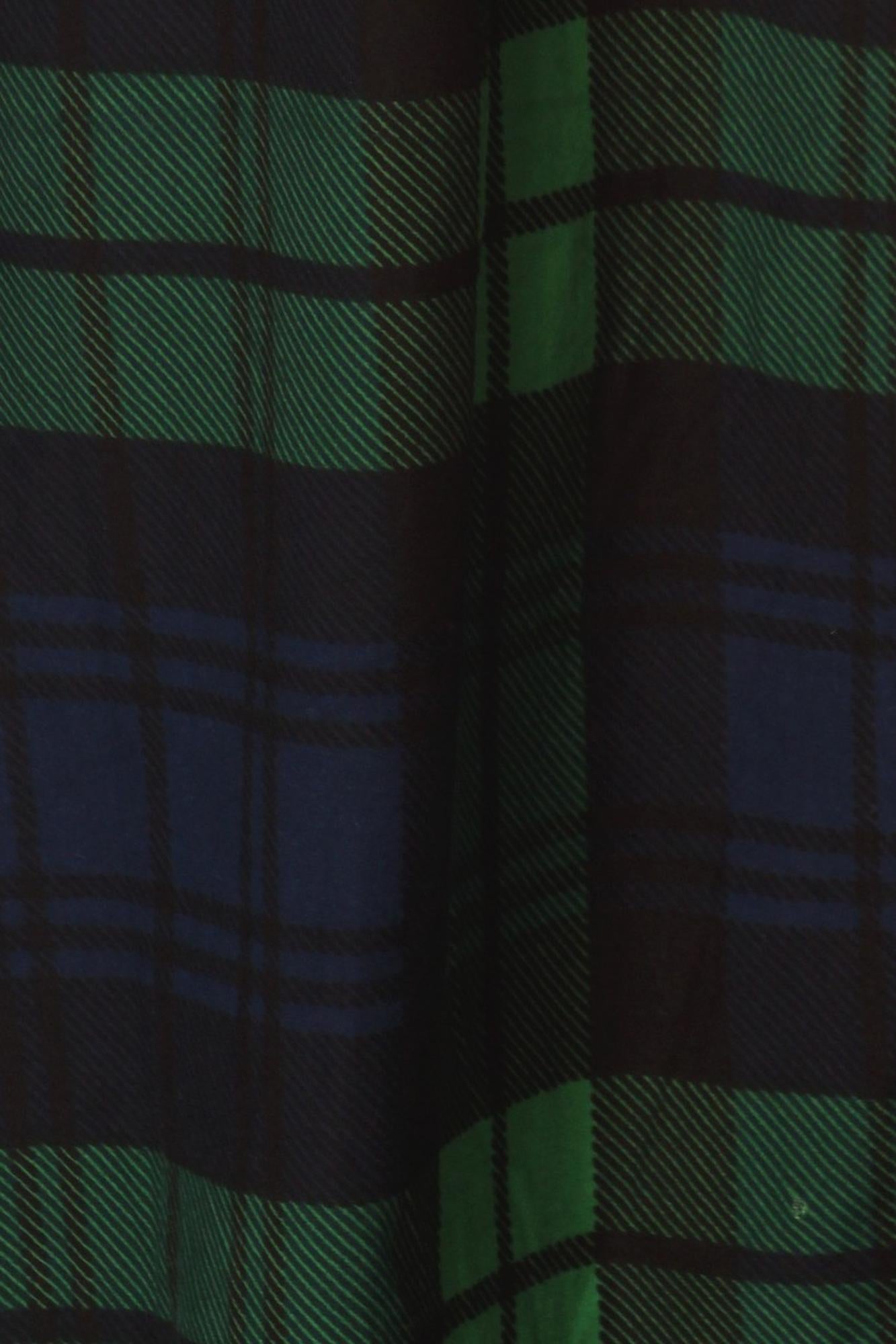 Buttery Soft Green Plaid Maxi Skirt (One Size Regular,Green)