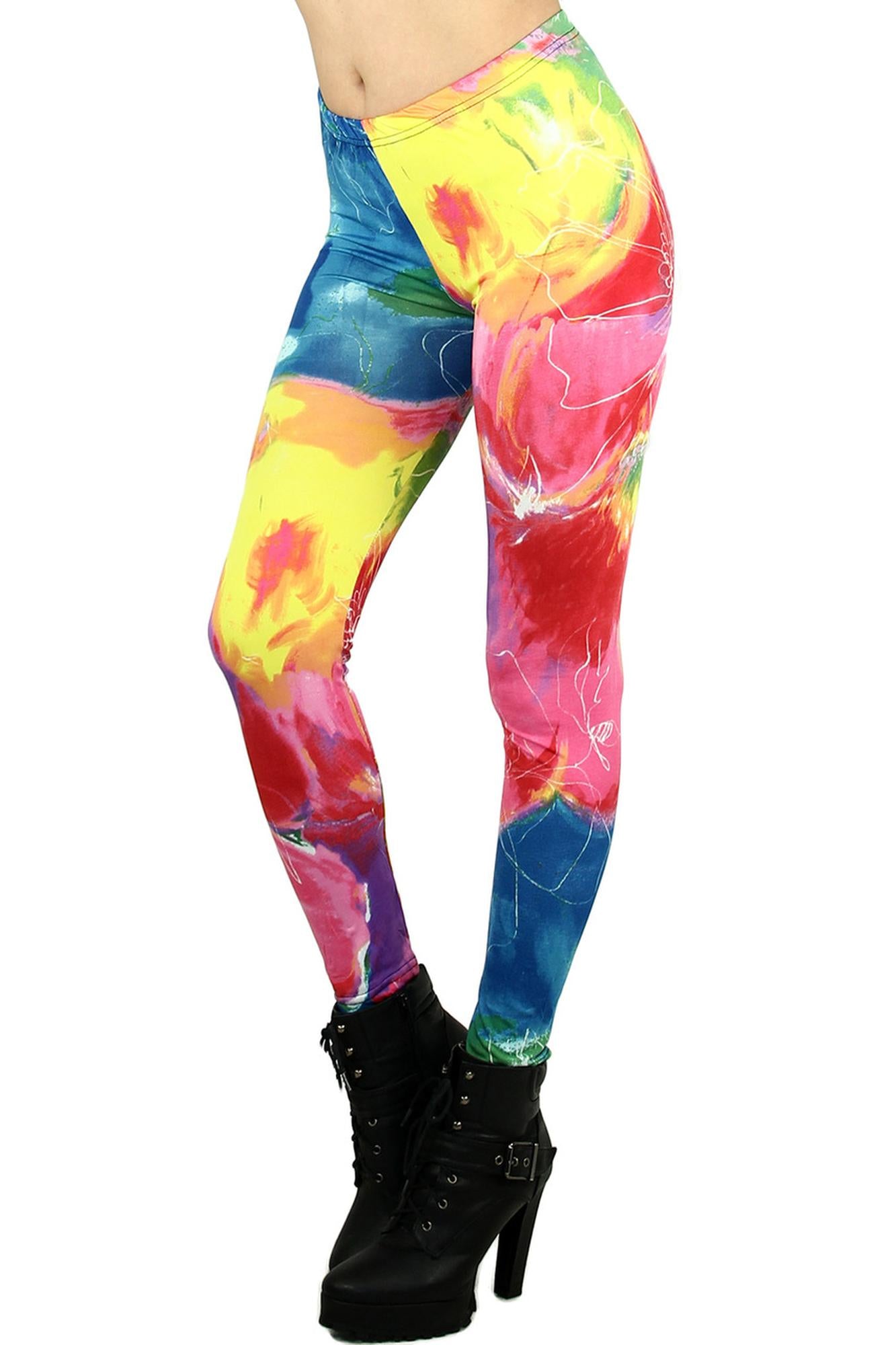 Color Whirl Leggings (One Size Regular,Multi Color - Bold)