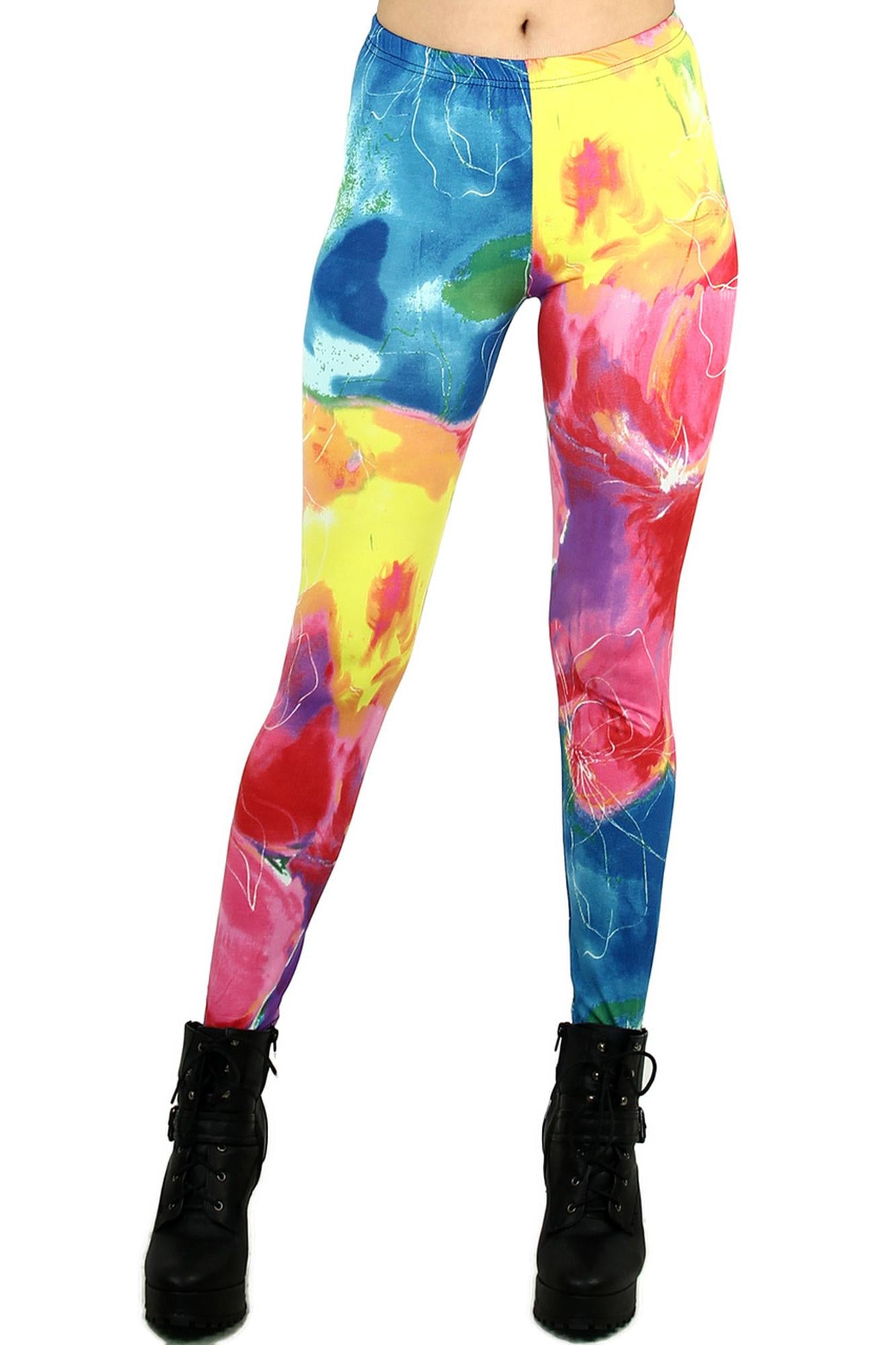 Color Whirl Leggings (One Size Regular,Multi Color - Bold)