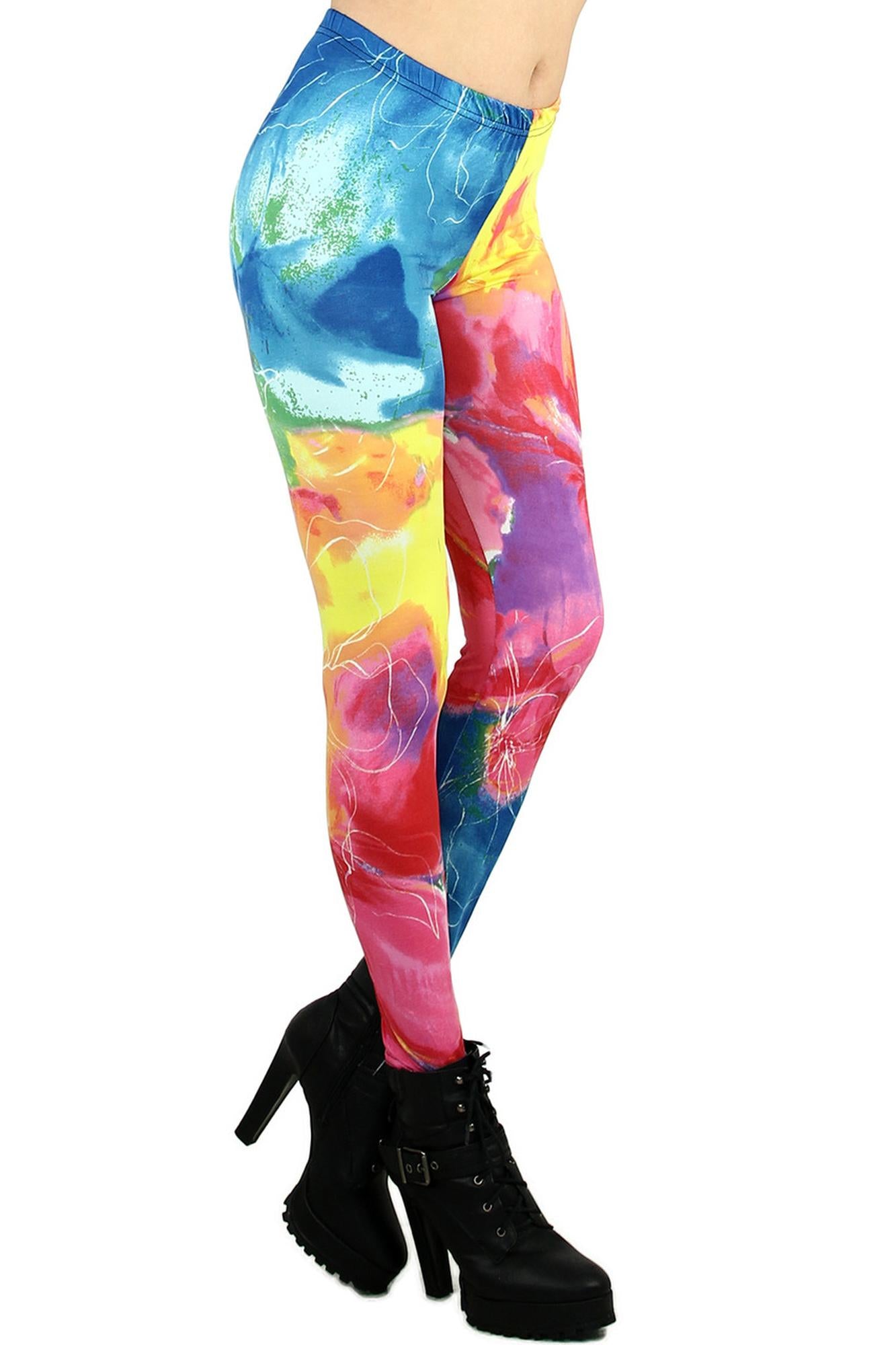 Color Whirl Leggings (One Size Regular,Multi Color - Bold)