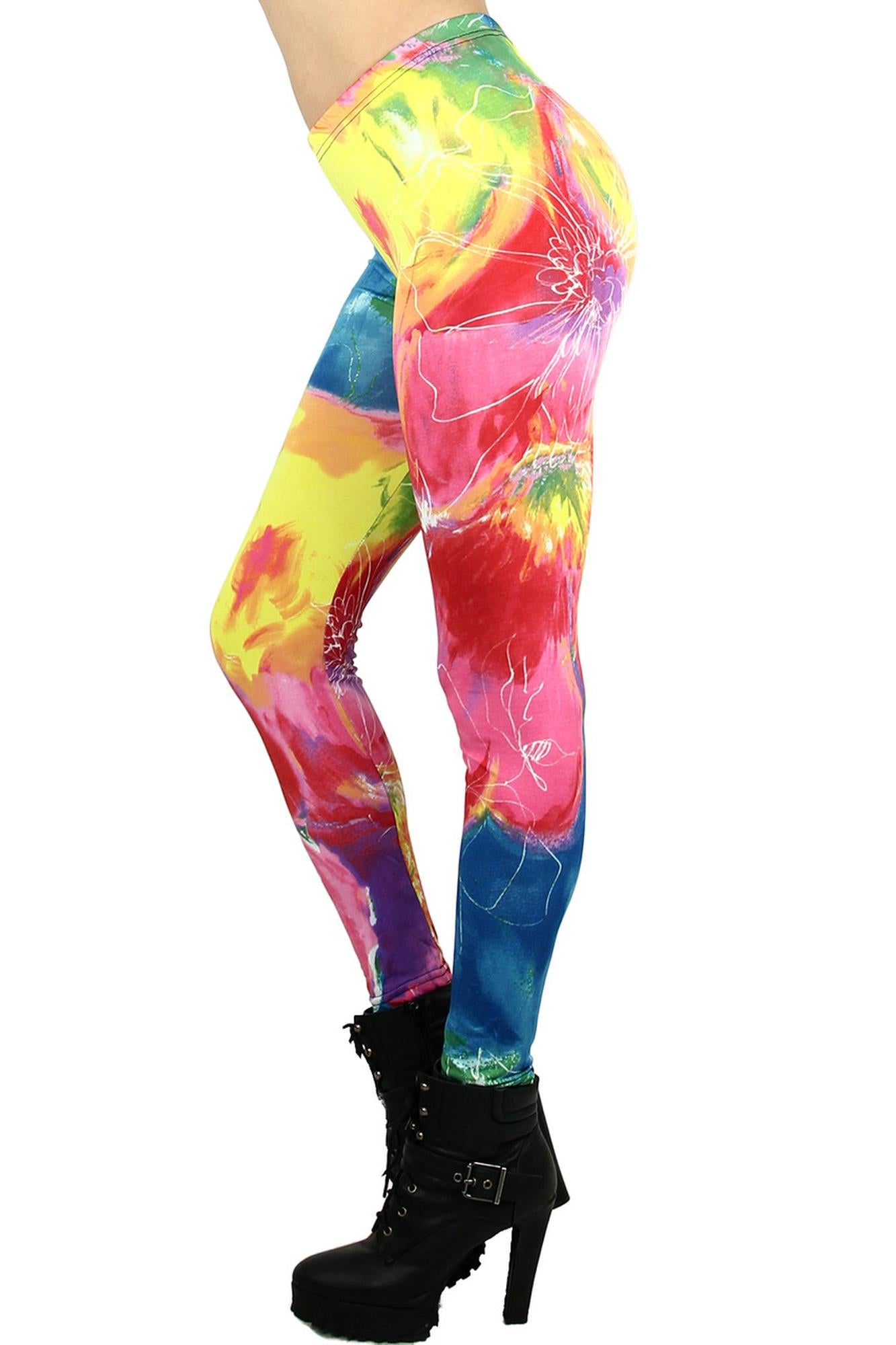 Color Whirl Leggings (One Size Regular,Multi Color - Bold)