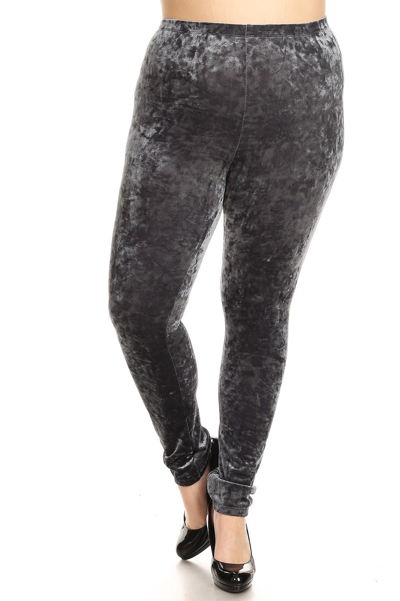 Crushed Velvet Leggings - Plus Size