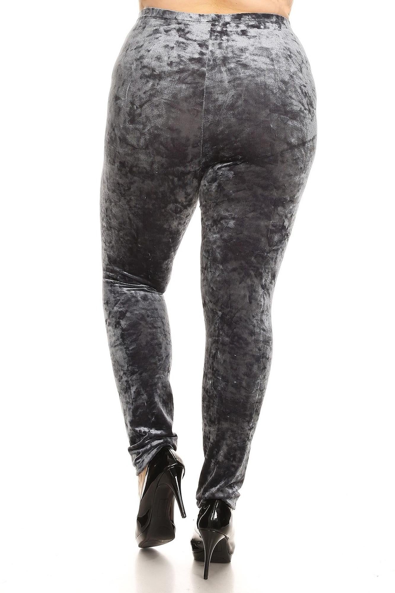 Crushed Velvet Leggings - Plus Size