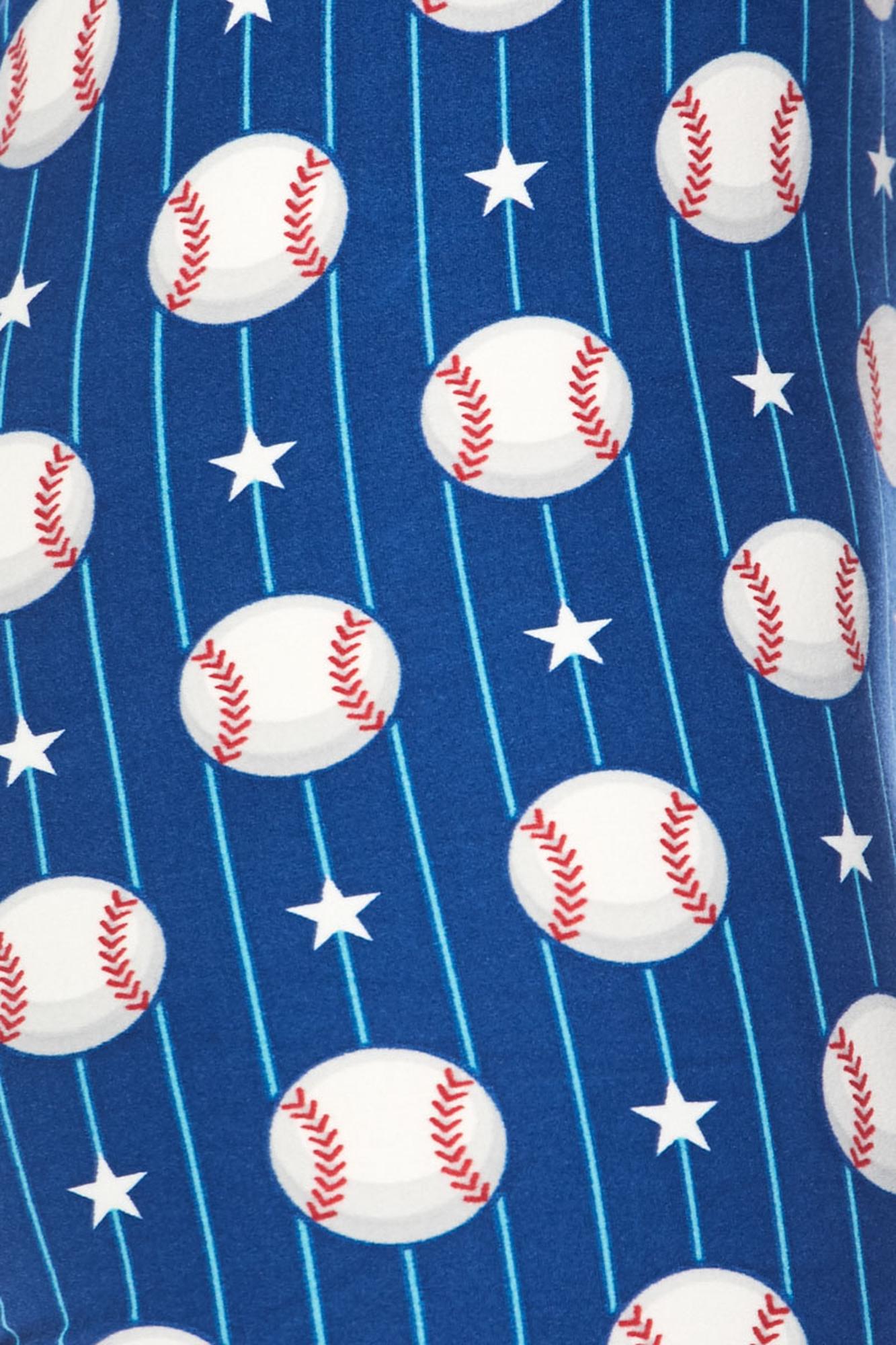 Buttery Soft Boys of Summer Baseball Capris (One Size Regular,Blue)