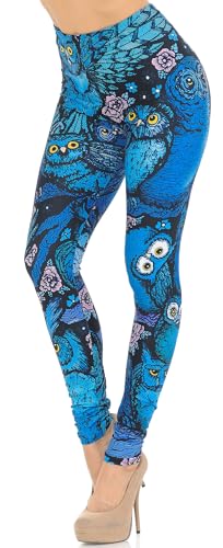 Creamy Soft Reflecting Butterflies Leggings | USA Fashion (One Size Regular,Blue)