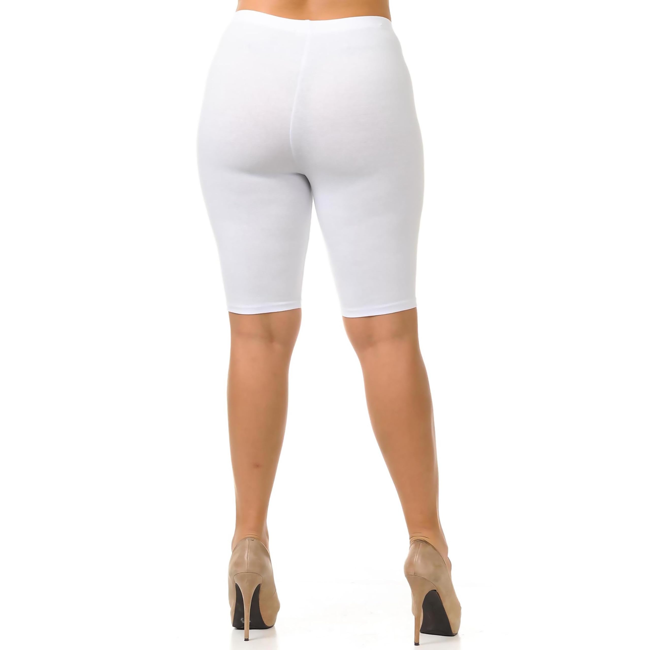 USA Basic Cotton Plus Size Biker Shorts | Bermuda Shorts