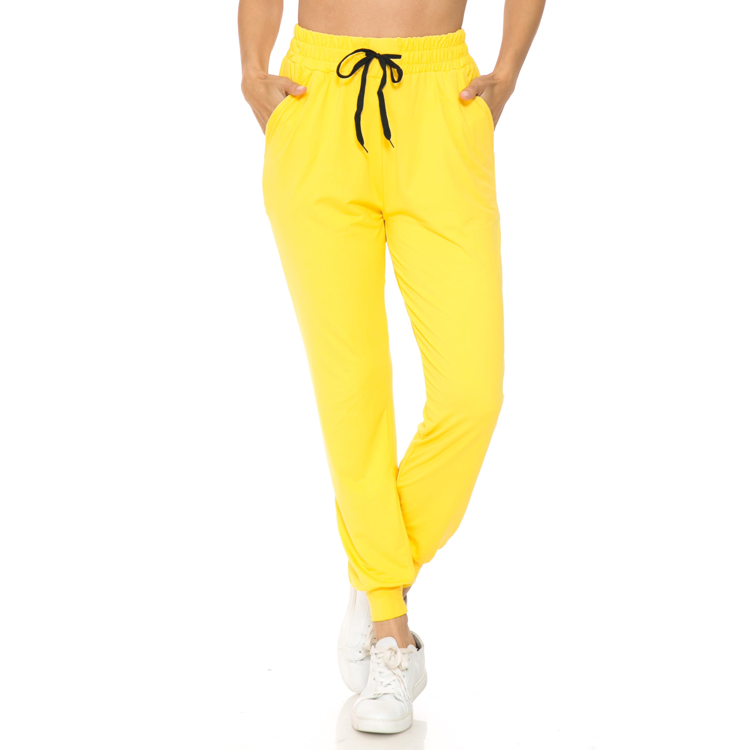 Buttery Smooth Solid Basic Yellow Women's Joggers | EEVEE