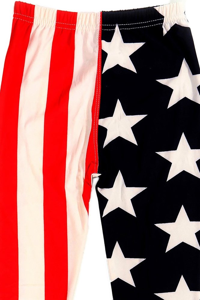 Split USA Flag Kids Leggings