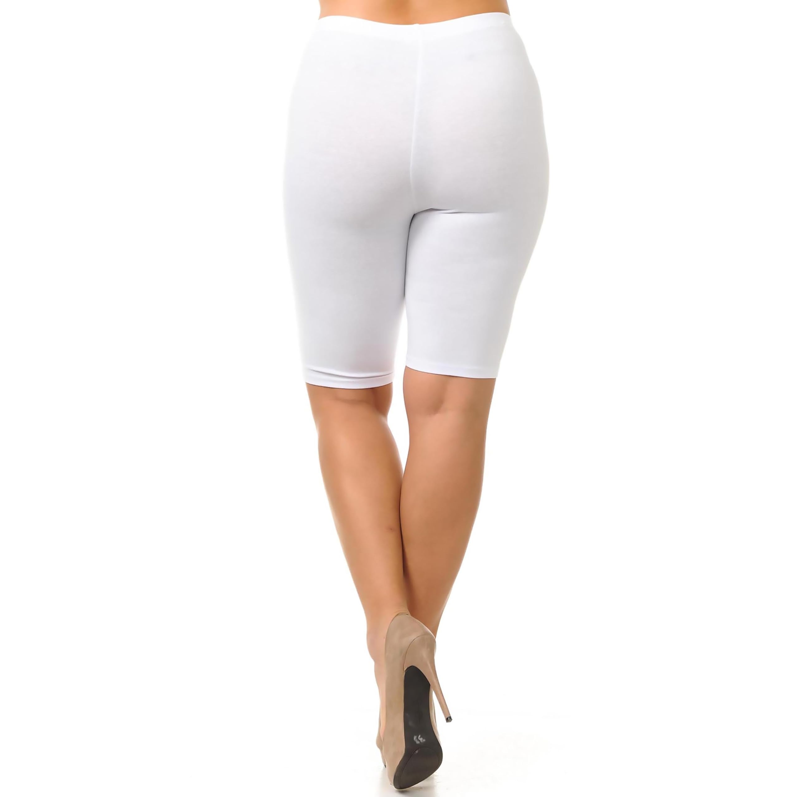 USA Basic Cotton Plus Size Biker Shorts | Bermuda Shorts