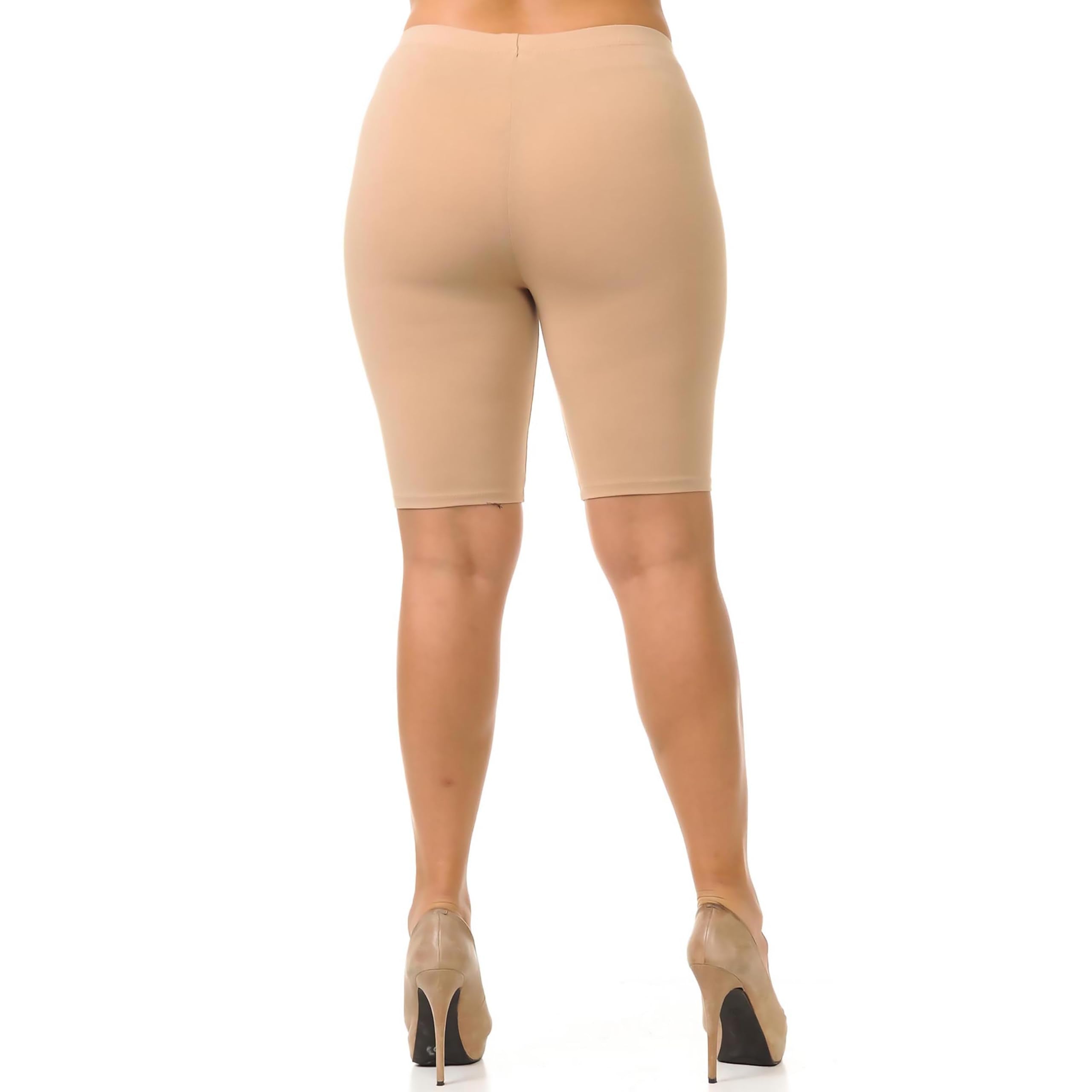 USA Basic Cotton Plus Size Biker Shorts | Bermuda Shorts