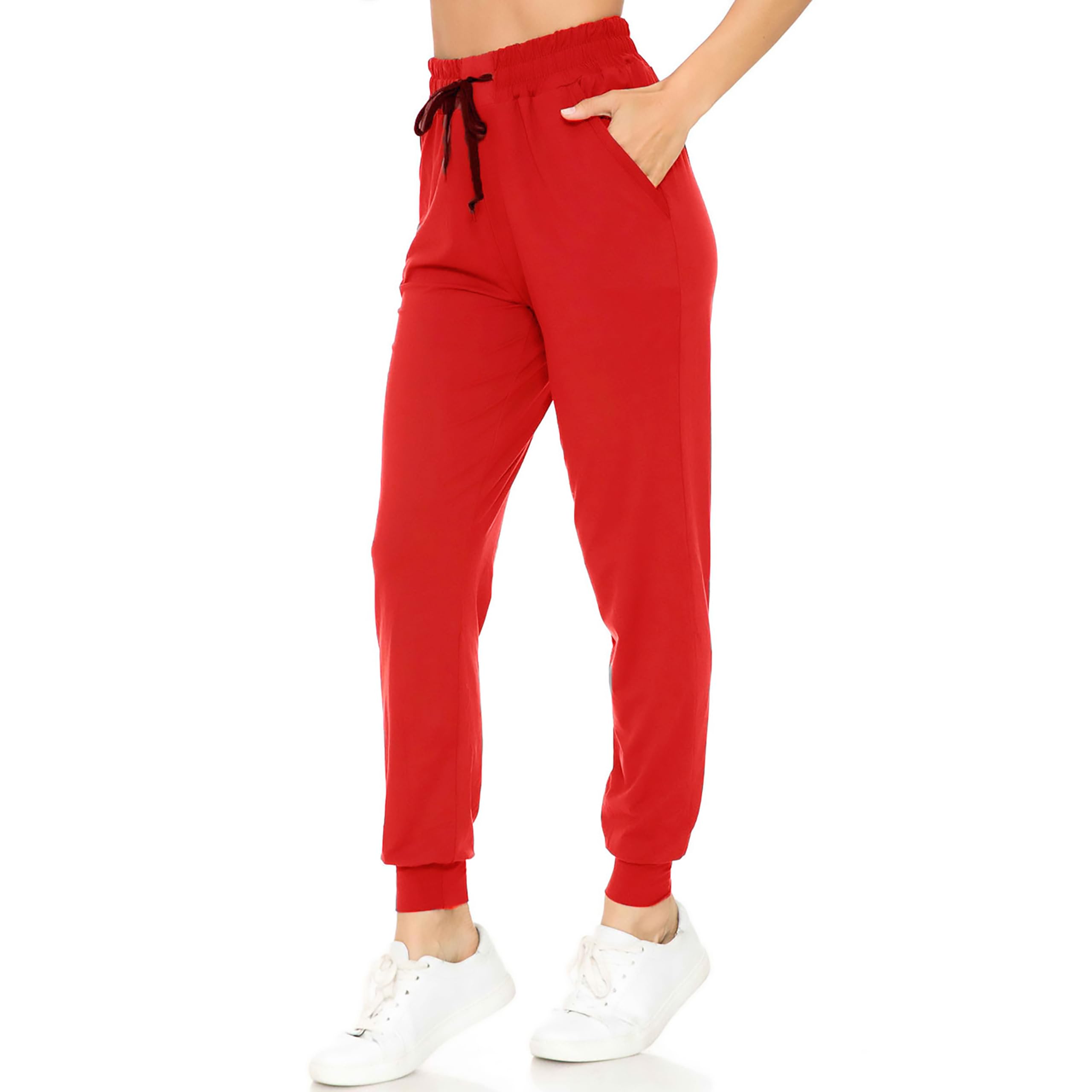 Buttery Smooth Solid Basic Red Joggers | EEVEE