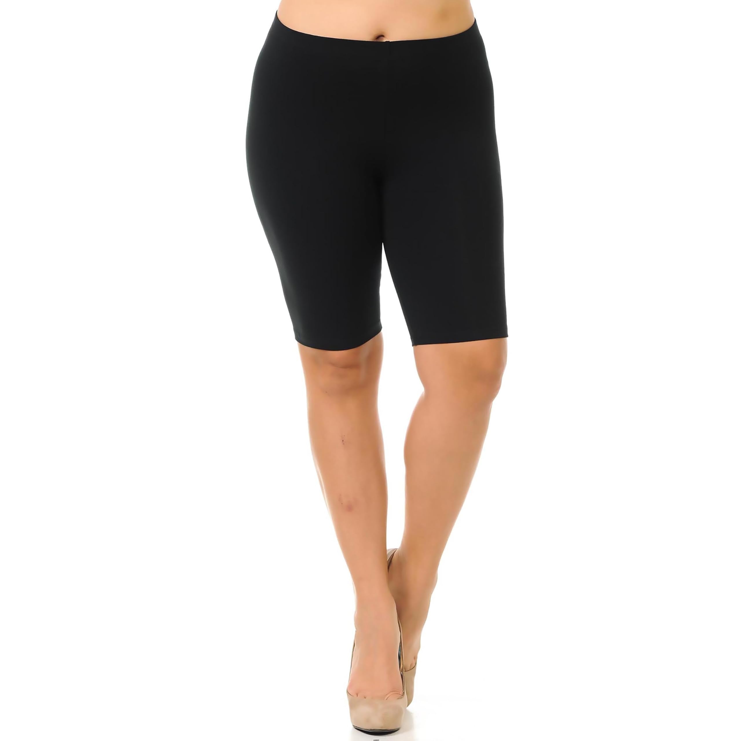 USA Basic Cotton Plus Size Biker Shorts | Bermuda Shorts