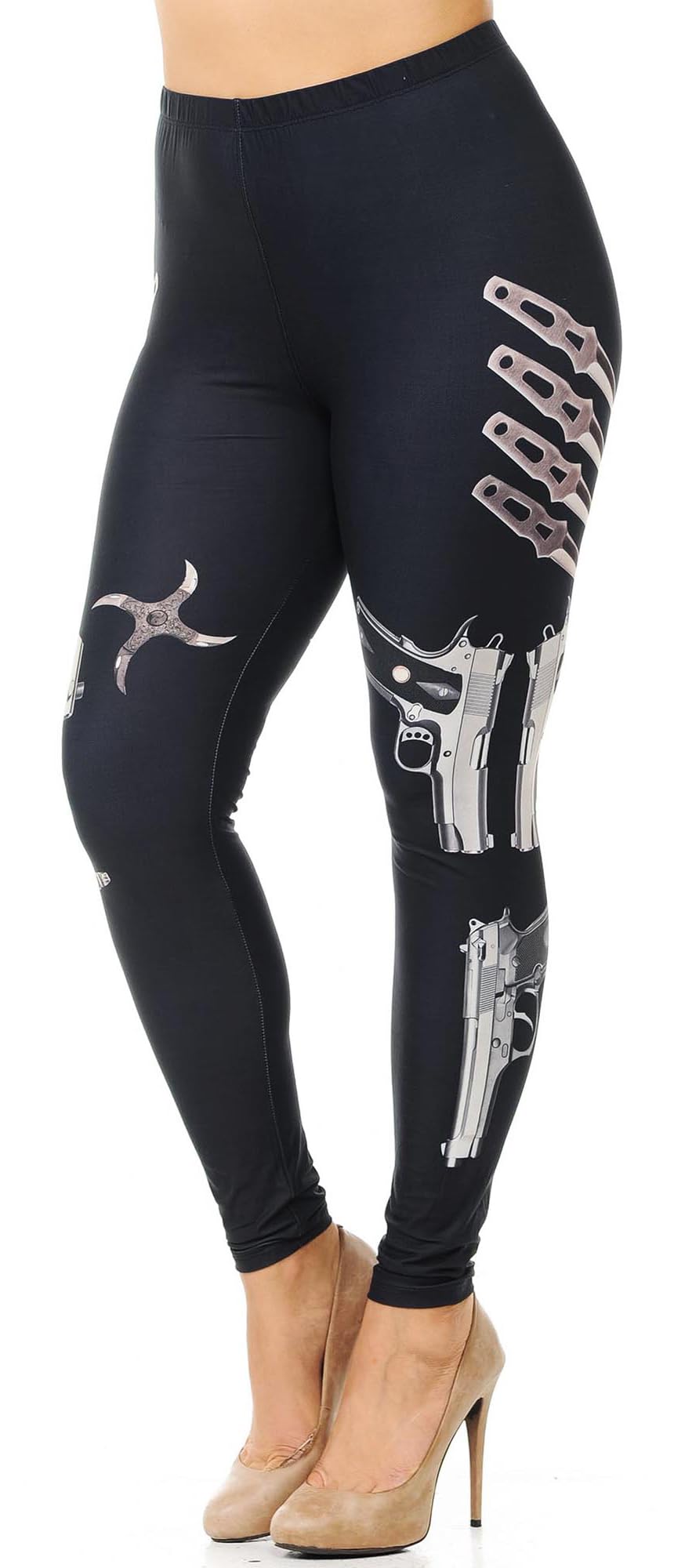 Creamy Soft Mission Impossible Plus Size Leggings (One Size Plus,Black)