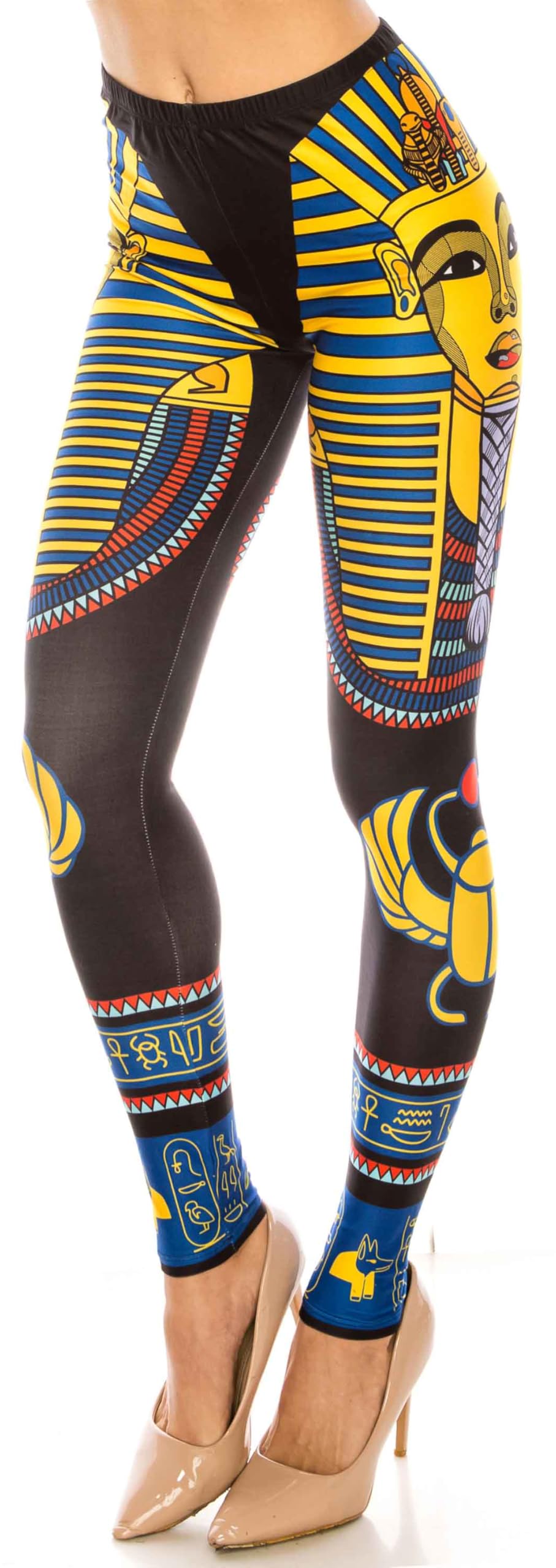 Creamy Soft King Tut Extra Plus Size Leggings | 3X|5X | USA Fashion (XPlus One Size,Yellow)