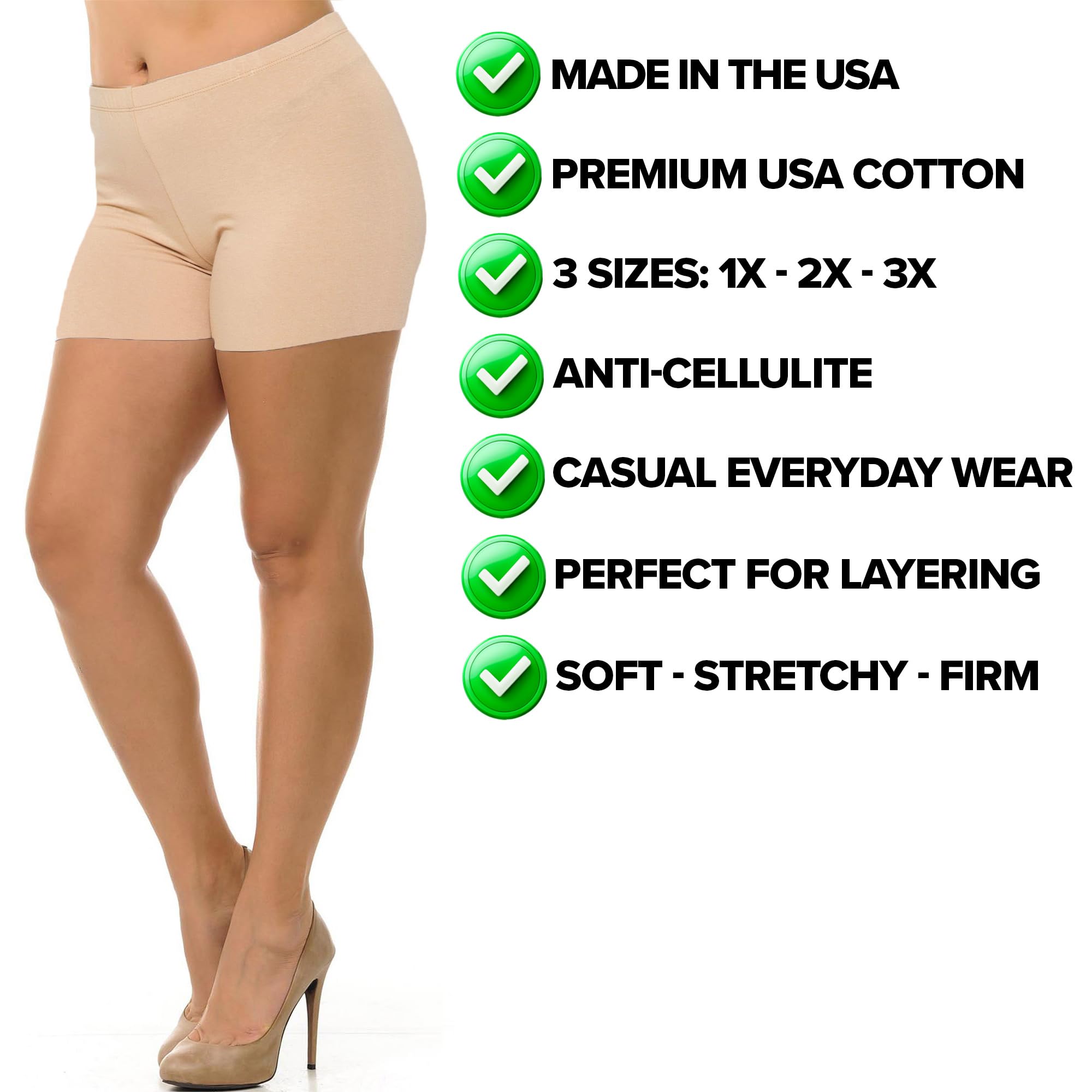 USA Plus Size Cotton Boy Shorts