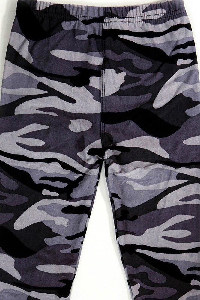 Monochrome Camouflage Kids Leggings