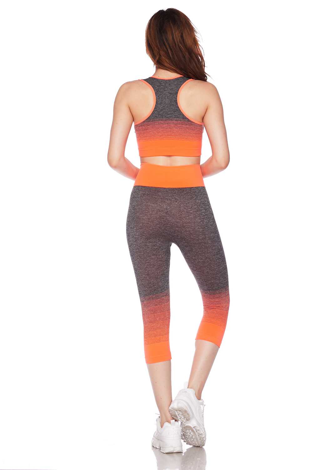 Premium 2 Color Ombre Sport Bra and Capri Set