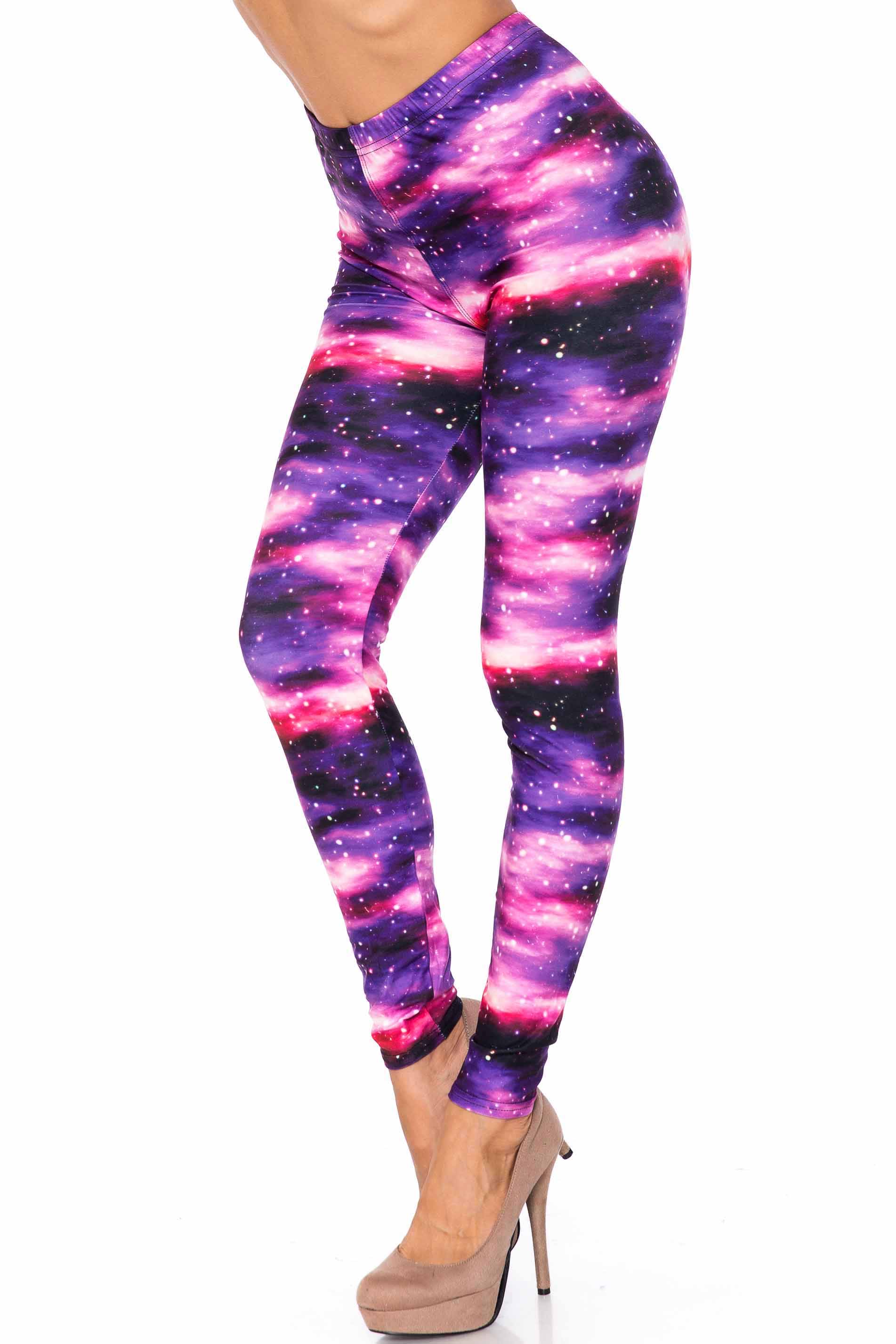 Creamy Soft Purple Mist Extra Plus Size Leggings - 3X-5X - USA Fashion (XPlus One Size,Purple)