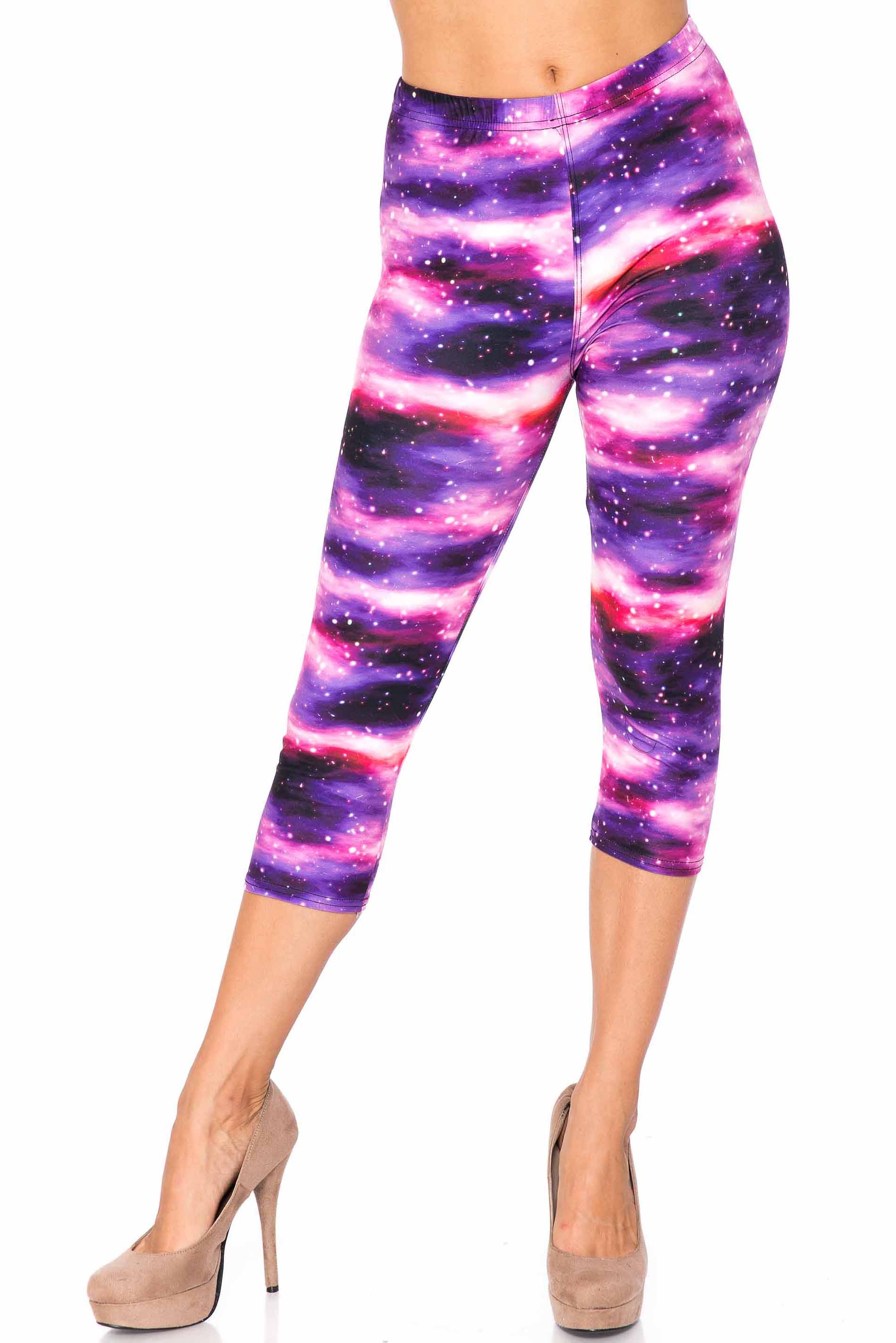 Creamy Soft Purple Mist Extra Plus Size Capris - 3X-5X - USA Fashion (XPlus One Size,Purple)