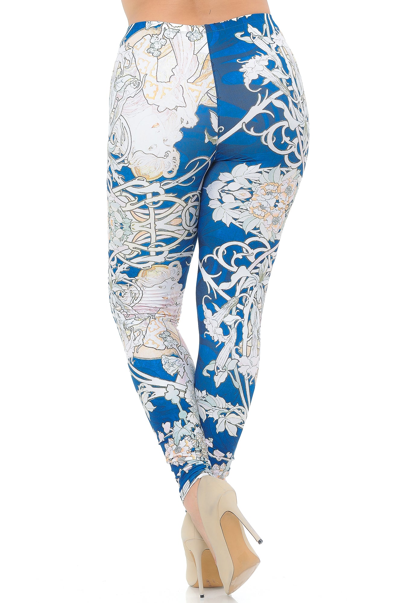 Creamy Soft Twisted Eden Vine Plus Size Extra Plus Size Leggings - 3X-5X - USA Fashion (XPlus One Size,Blue)