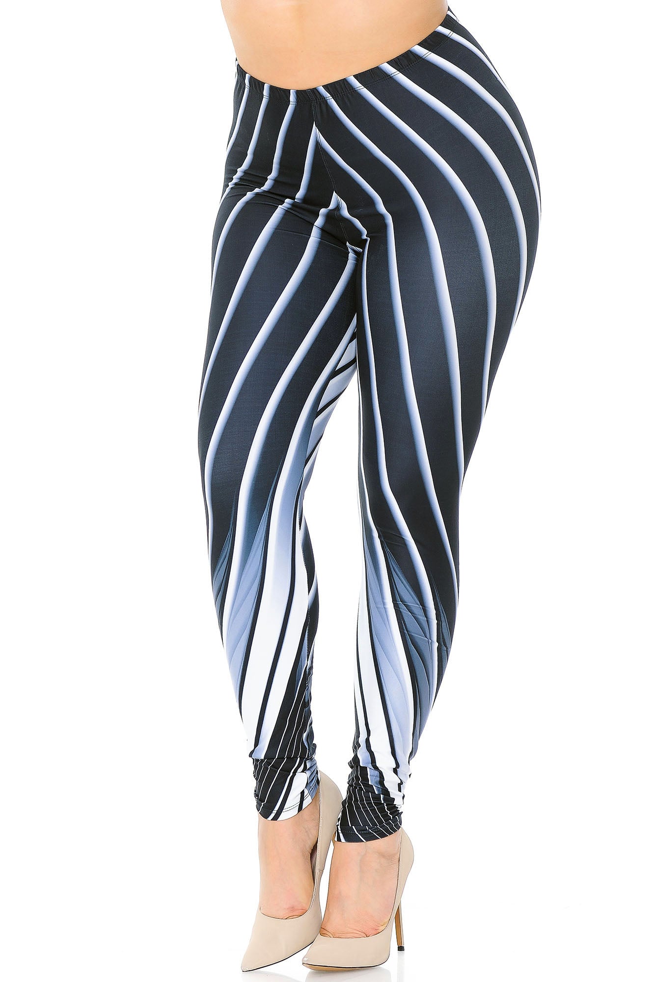 Creamy Soft Contour Body Lines Extra Plus Size Leggings - 3X-5X - USA Fashion (XPlus One Size,Black)