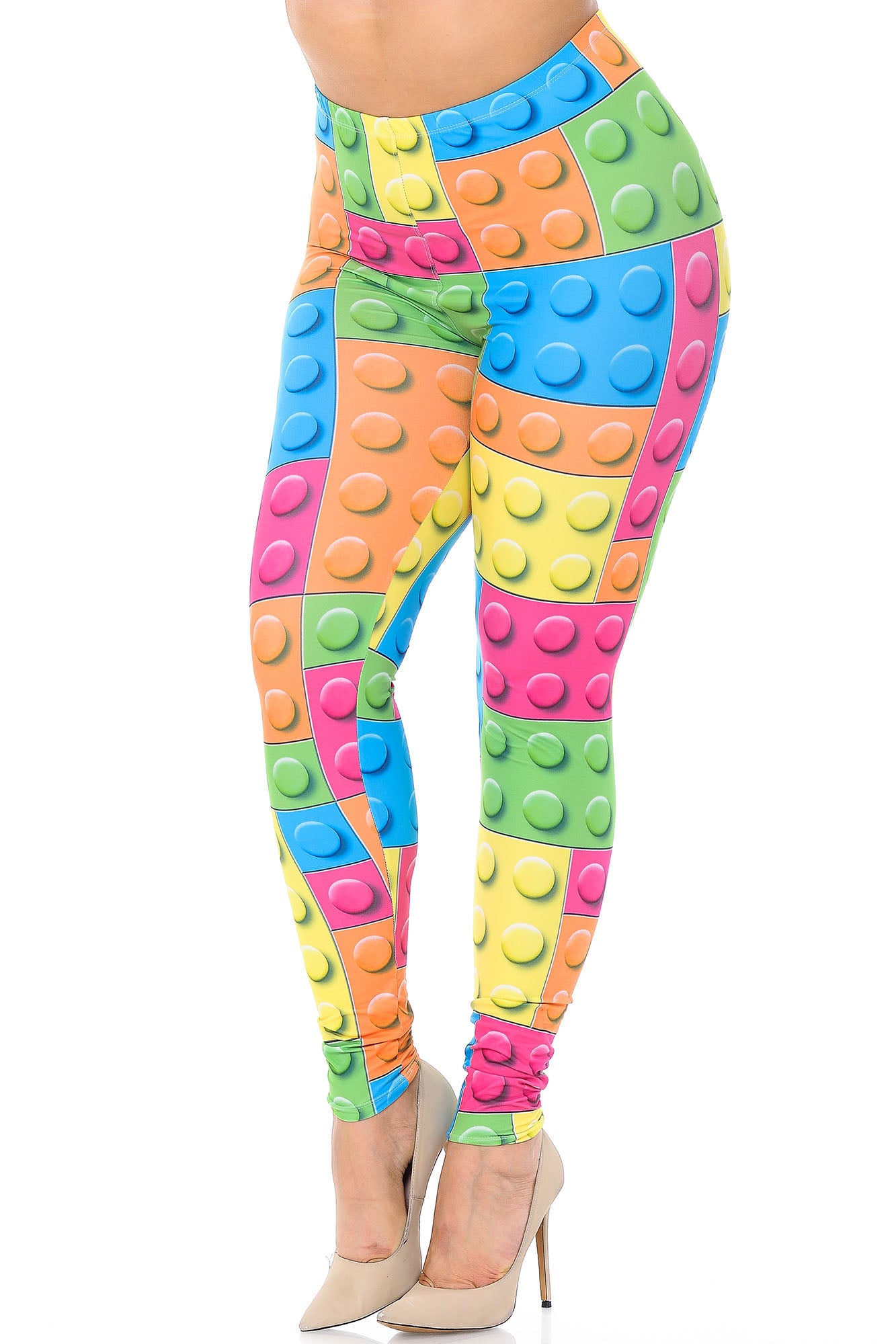 Creamy Soft Lego Extra Plus Size Leggings - 3X-5X - USA Fashion (XPlus One Size,Multi Color Bold)