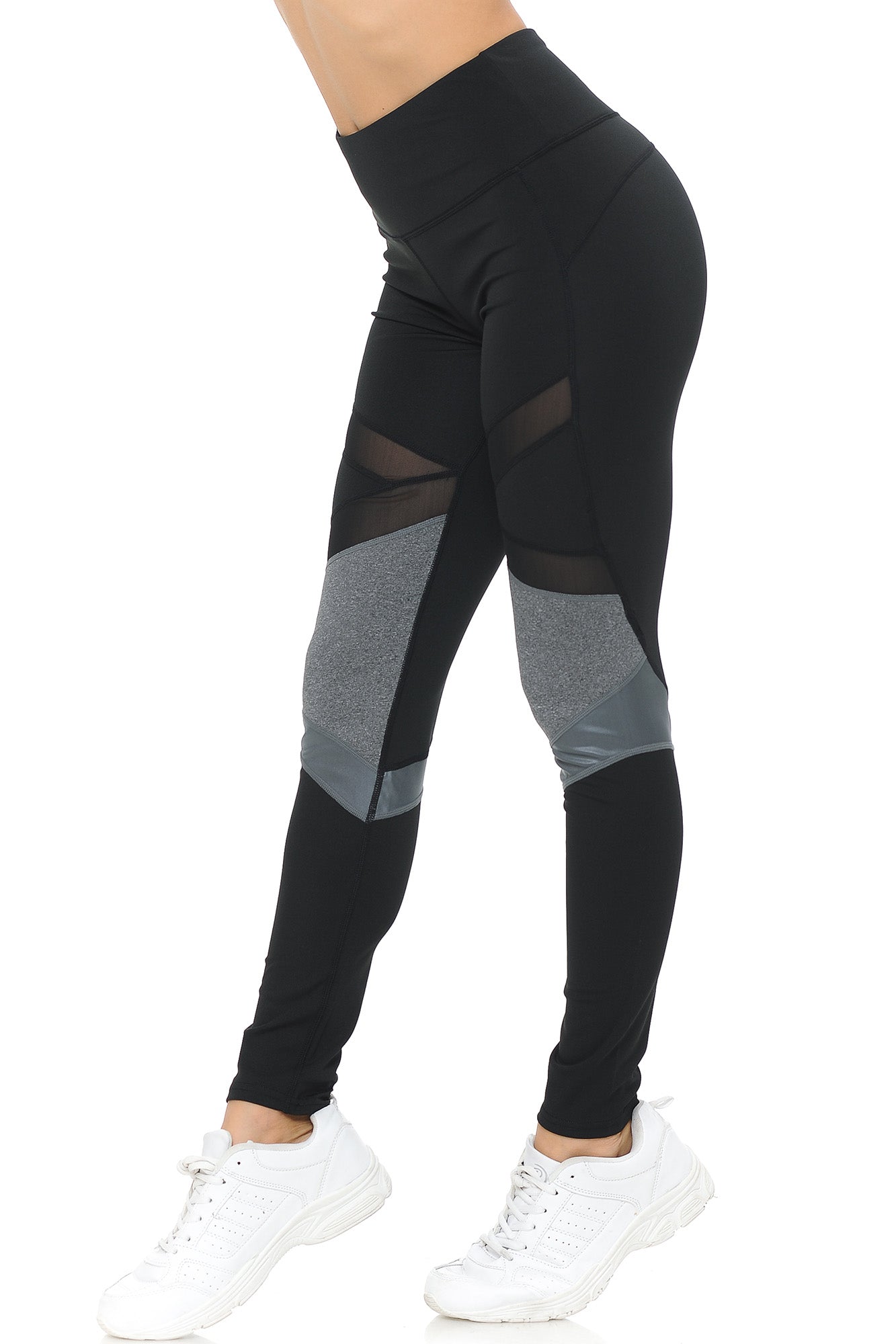 Sassy Sport Contour Mesh Color Block Workout Leggings