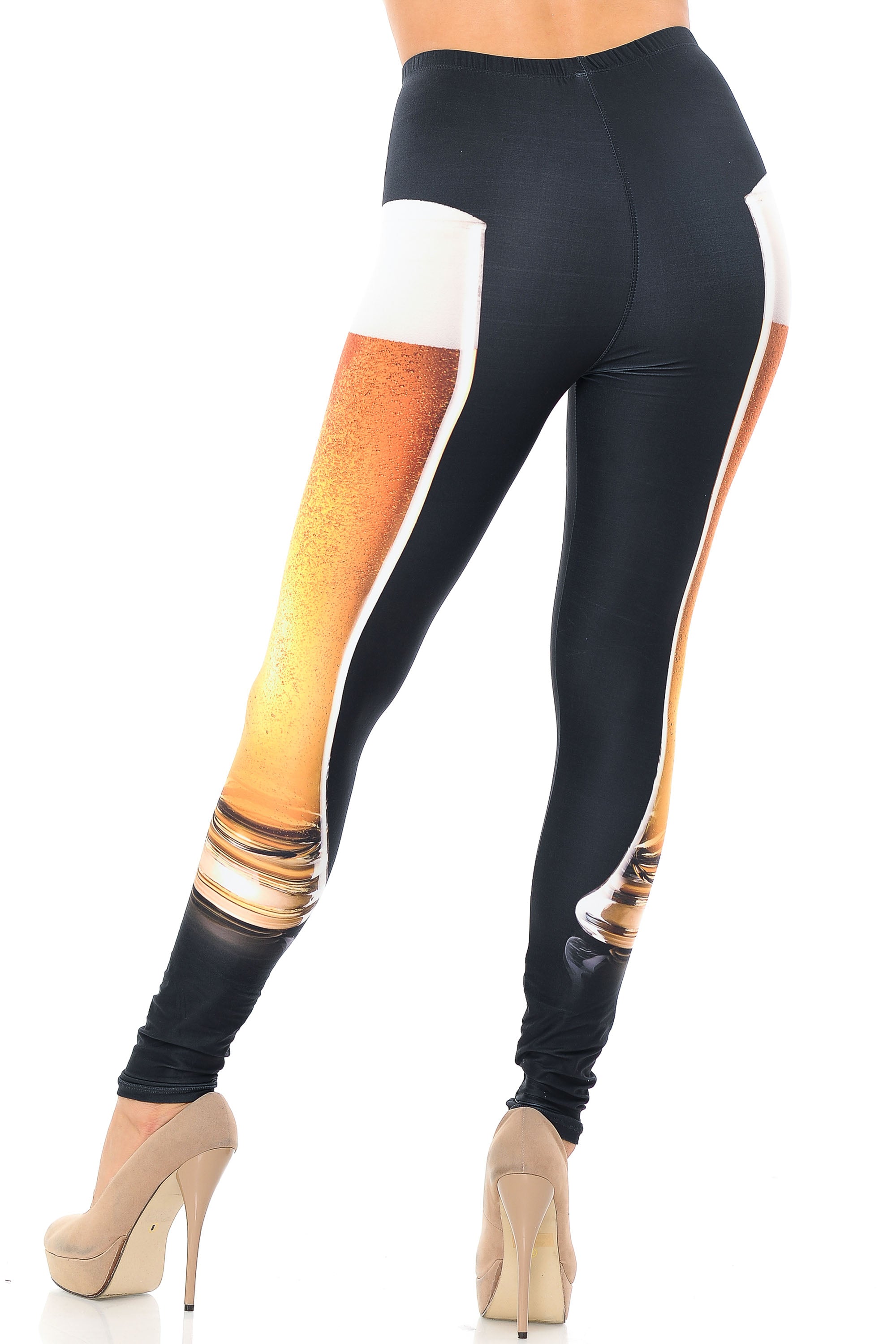 Creamy Soft Draft Beer Extra Plus Size Leggings - USA Fashion (XPlus One Size,Black)