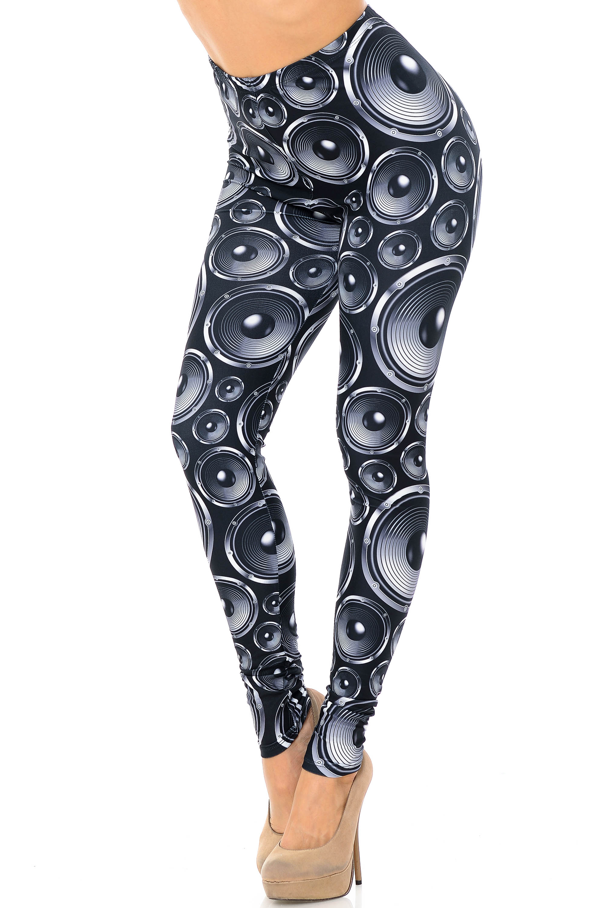 Creamy Soft Speaker Extra Plus Size Leggings - 3X-5X - USA Fashion (XPlus One Size,Black)