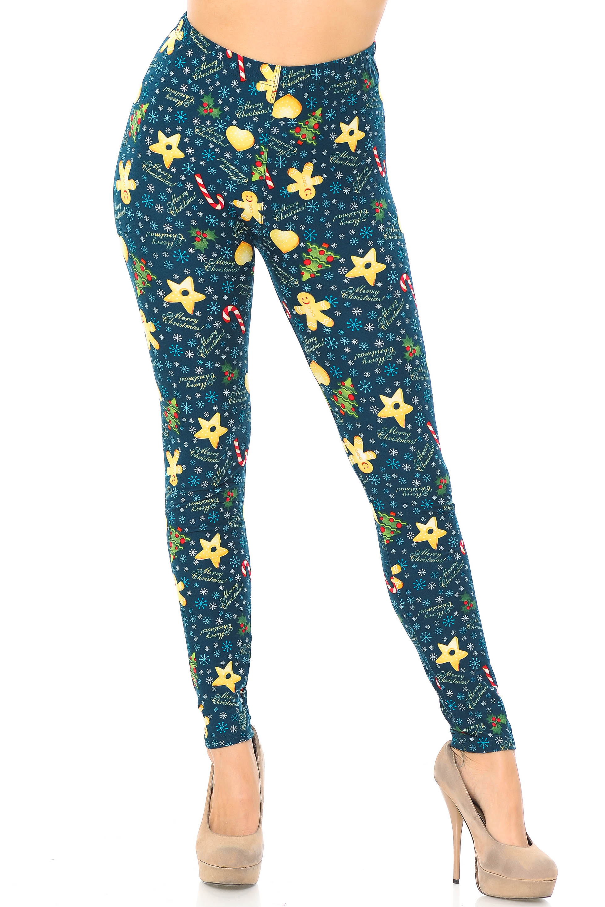 Buttery Soft A Very Merry Christmas Extra Plus Size Leggings - 3X-5X (XPlus One Size,Green)