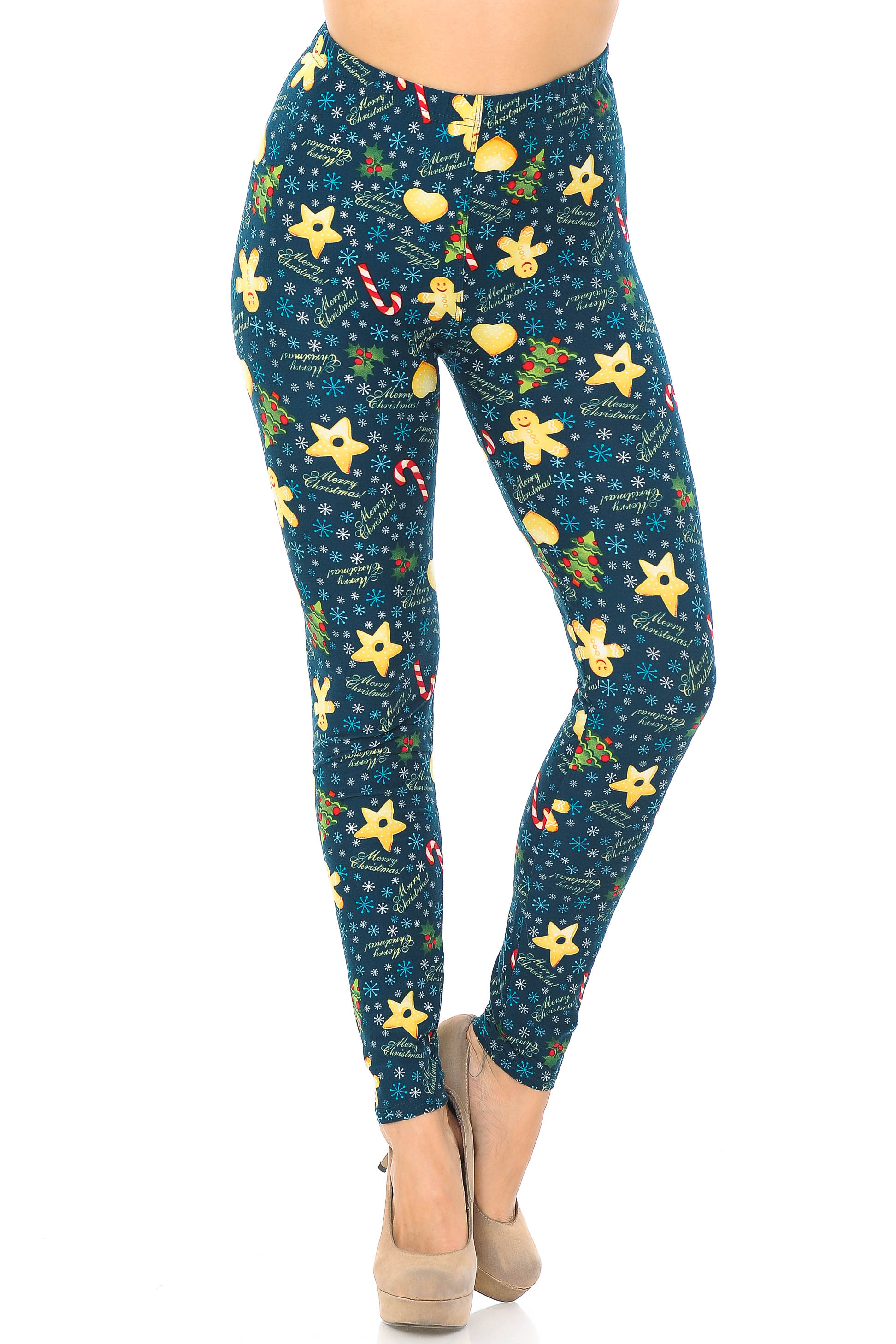 Buttery Soft A Very Merry Christmas Extra Plus Size Leggings - 3X-5X (XPlus One Size,Green)