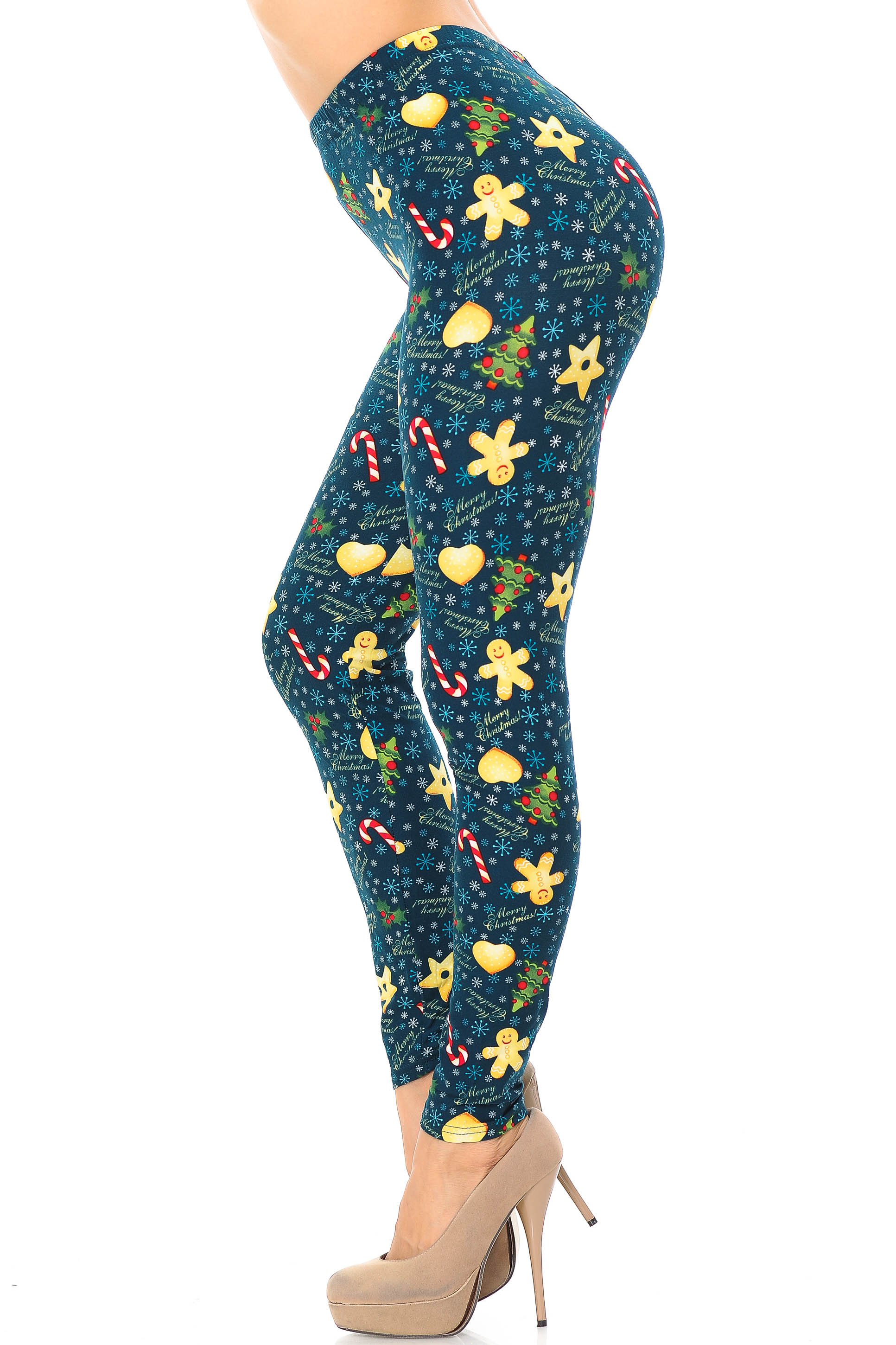 Buttery Soft A Very Merry Christmas Extra Plus Size Leggings - 3X-5X (XPlus One Size,Green)