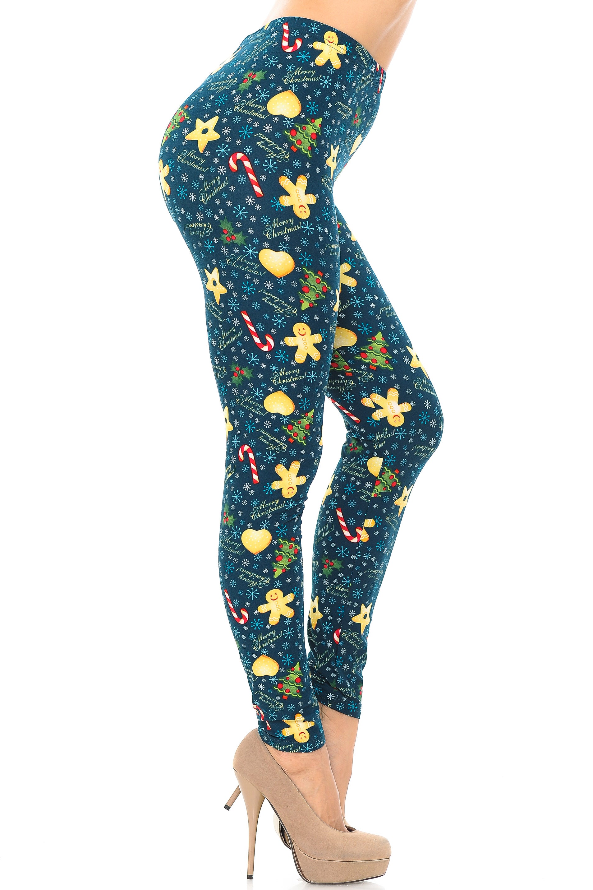 Buttery Soft A Very Merry Christmas Extra Plus Size Leggings - 3X-5X (XPlus One Size,Green)