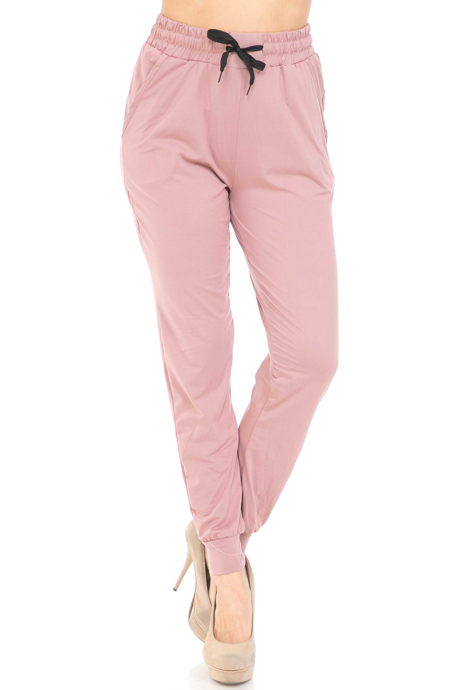 Buttery Smooth Solid Basic Mauve Joggers - EEVEE