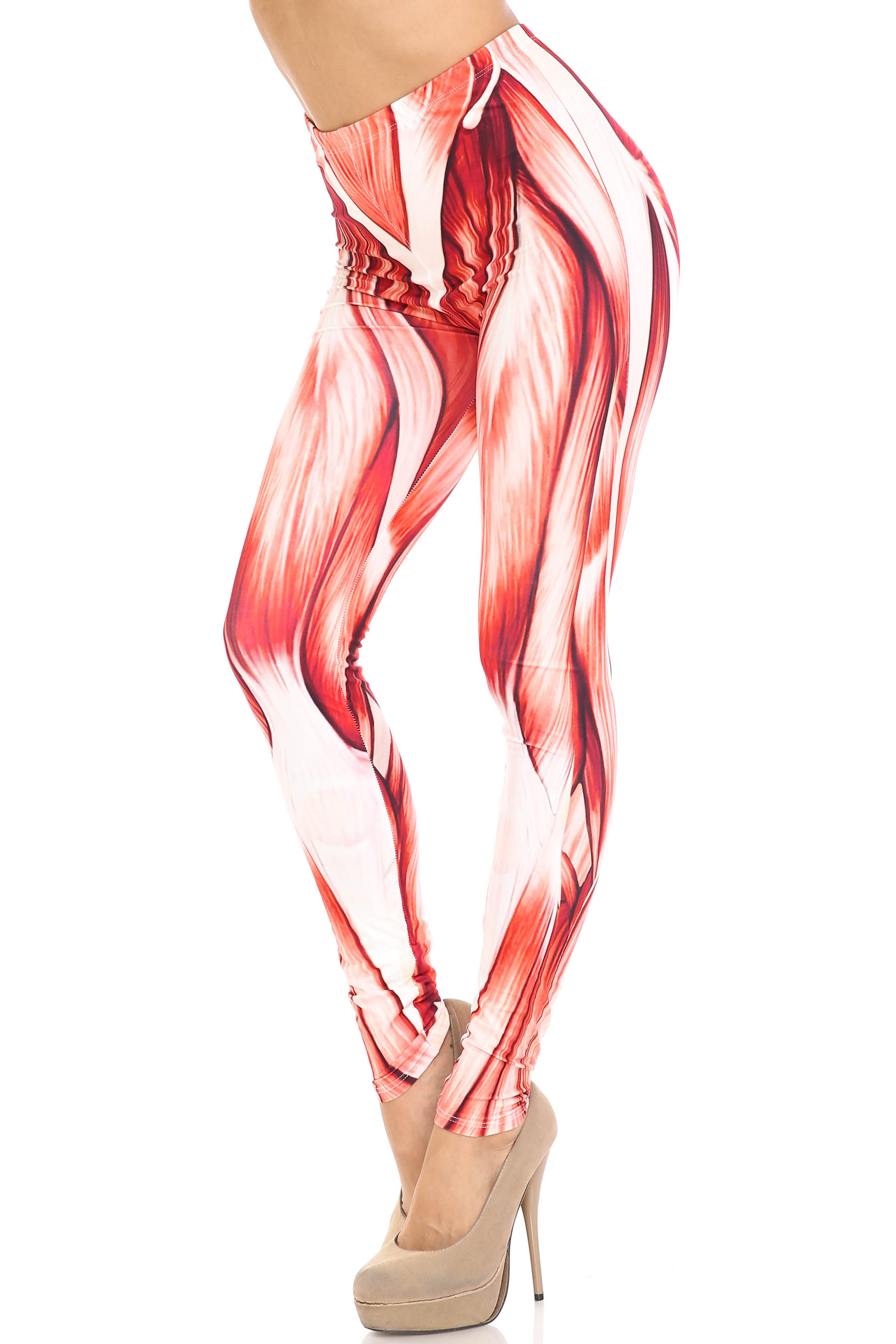 Creamy Soft Muscle Extra Plus Size Leggings - 3X-5X - By USA Fashion (Red,XPlus One Size)