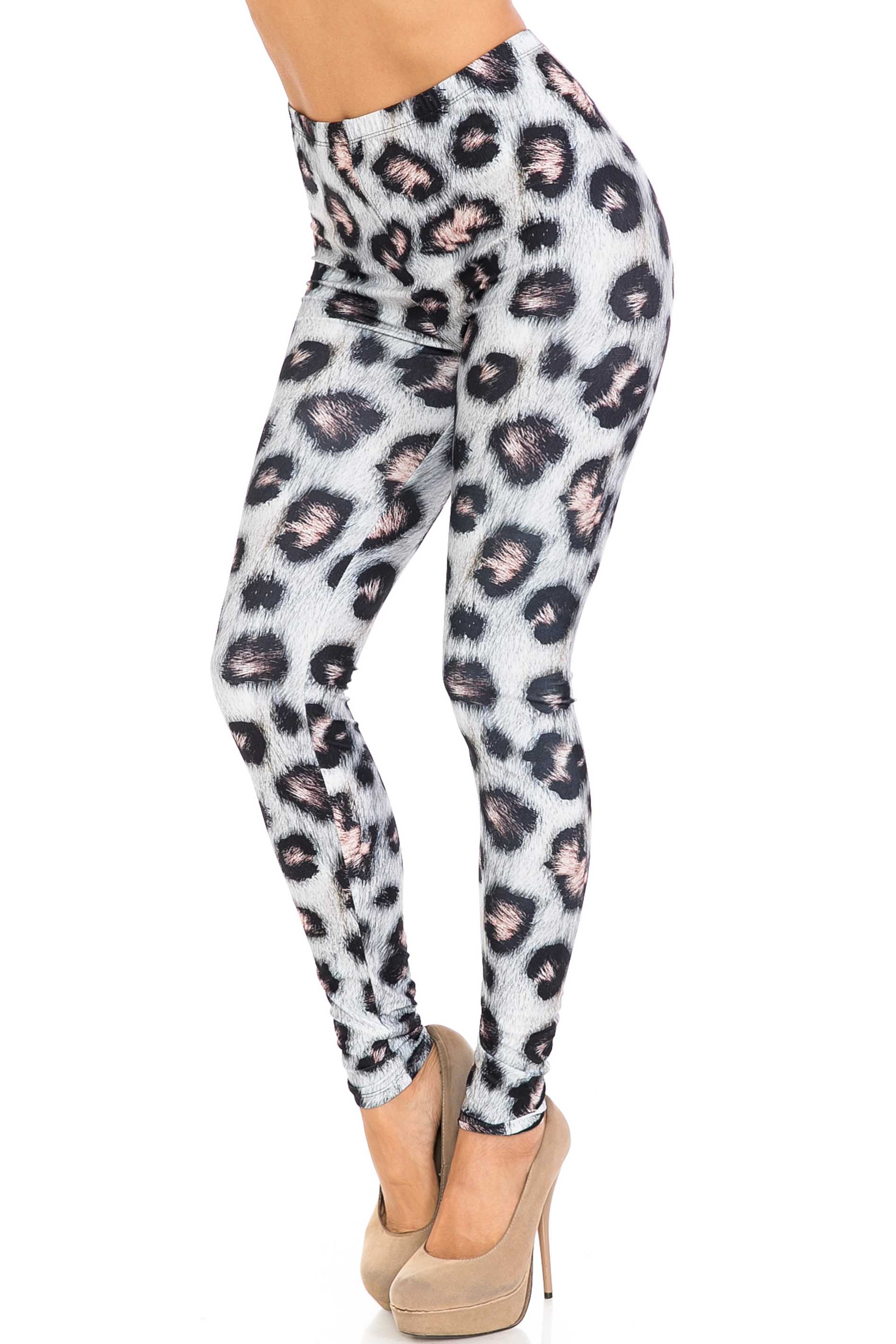 Creamy Soft Moda Leopard Extra Plus Size Leggings - 3X-5X - USA Fashion (XPlus One Size,Charcoal)