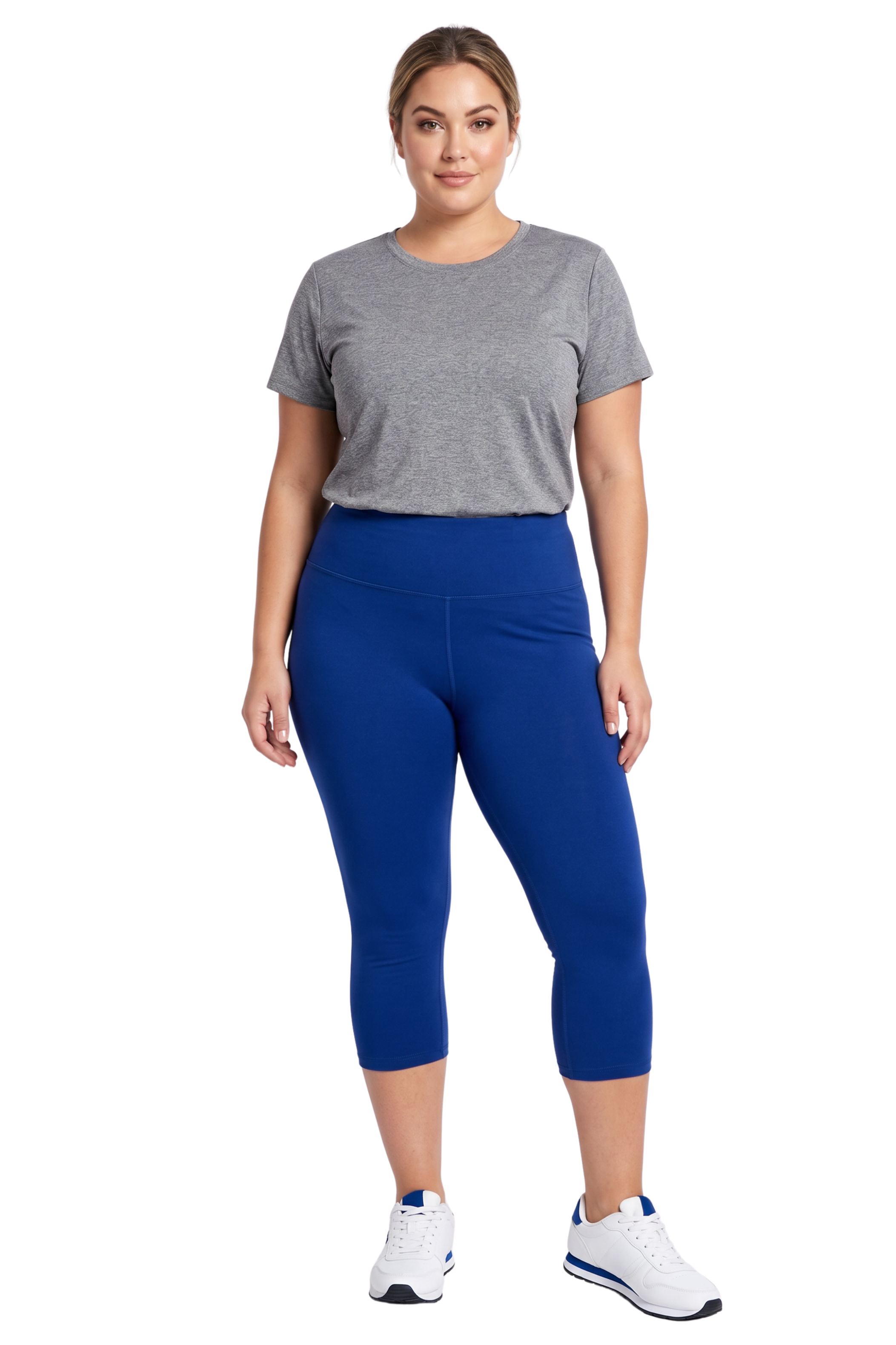 Brushed Basic Solid High Waisted Plus Size Capris | 5 Inch | New Mix