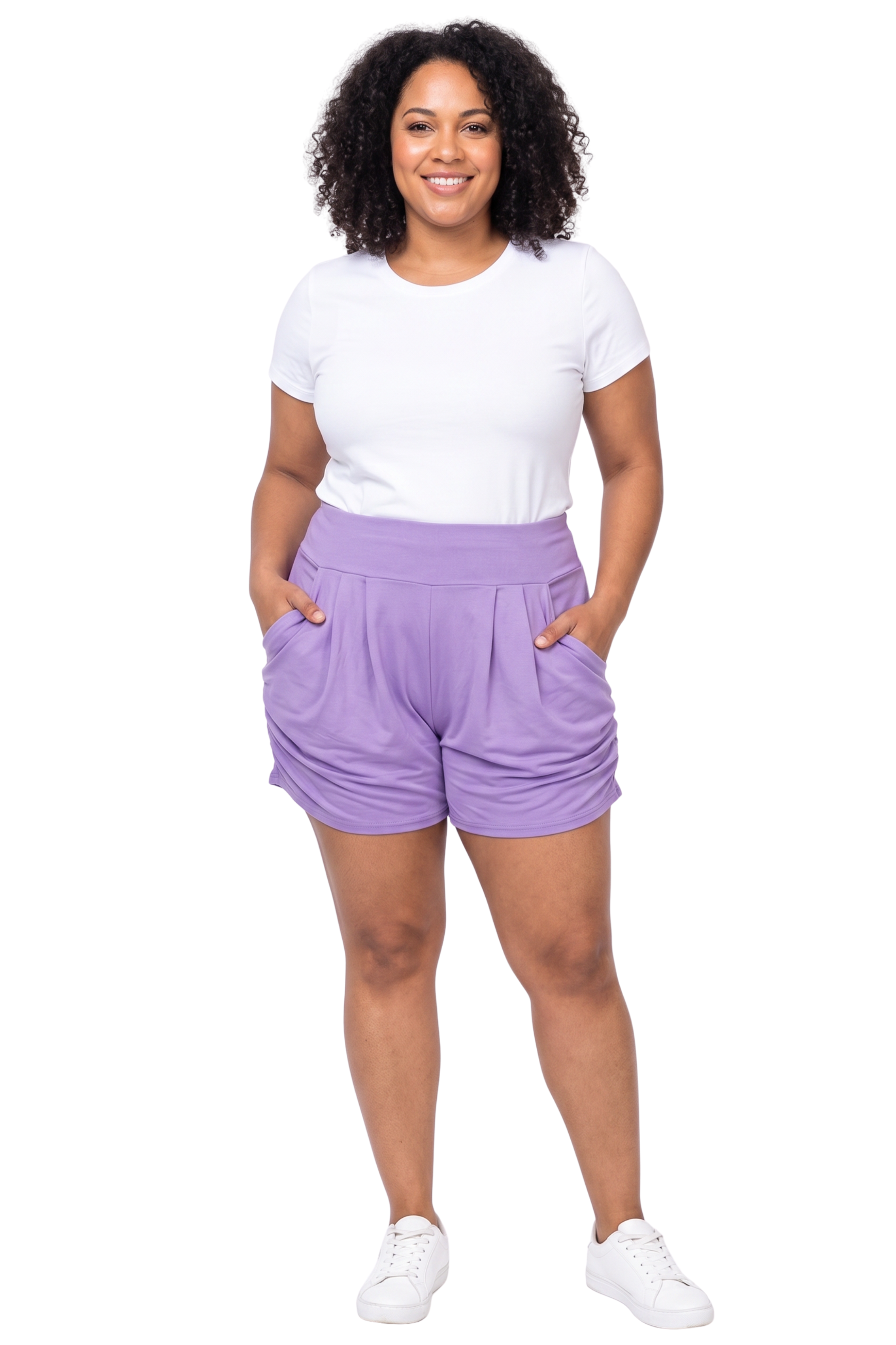Buttery Smooth Solid Basic Plus Size Harem Shorts