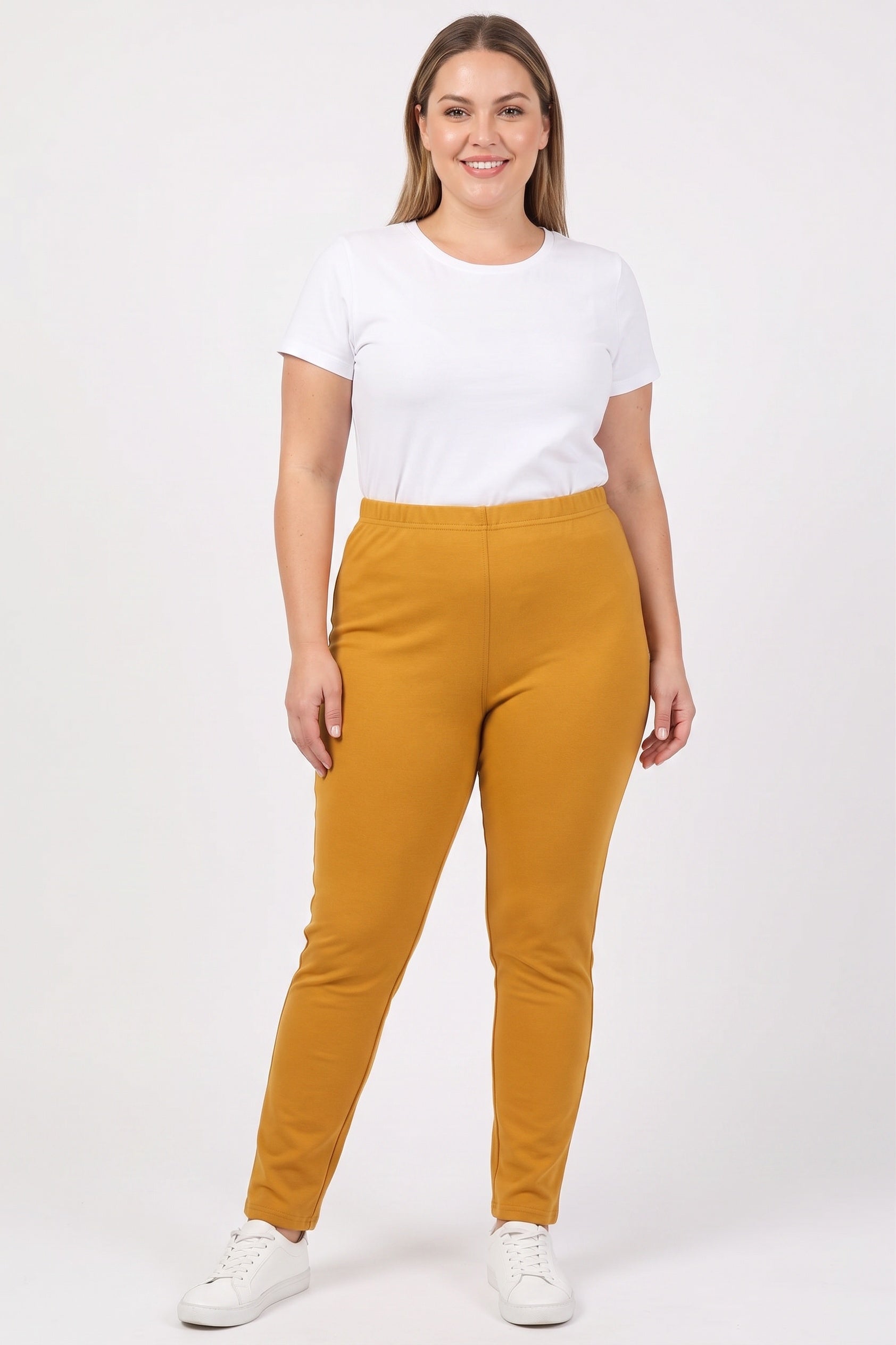 Warm Solid Fur Lined Plus Size Leggings