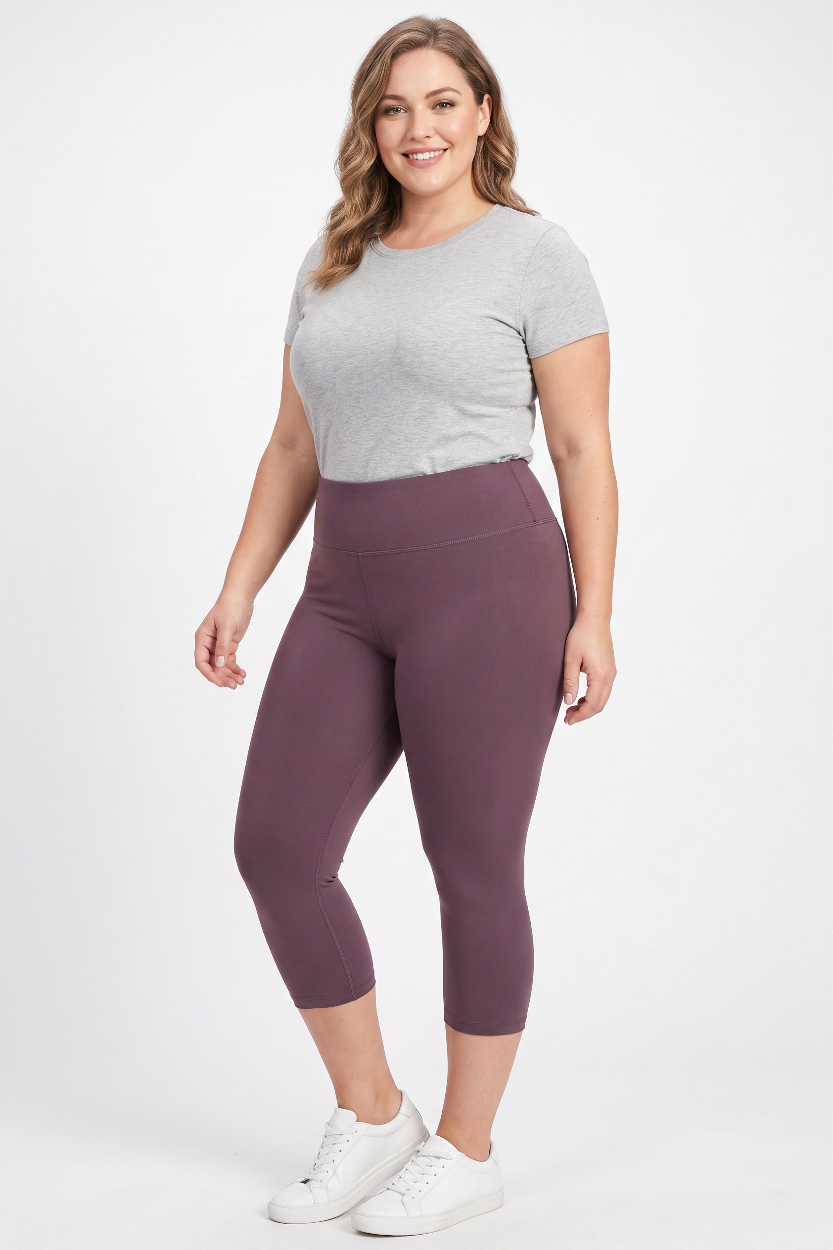 Brushed Basic Solid High Waisted Extra Plus Size Capris | 3 Inch | 3X|5X | New Mix