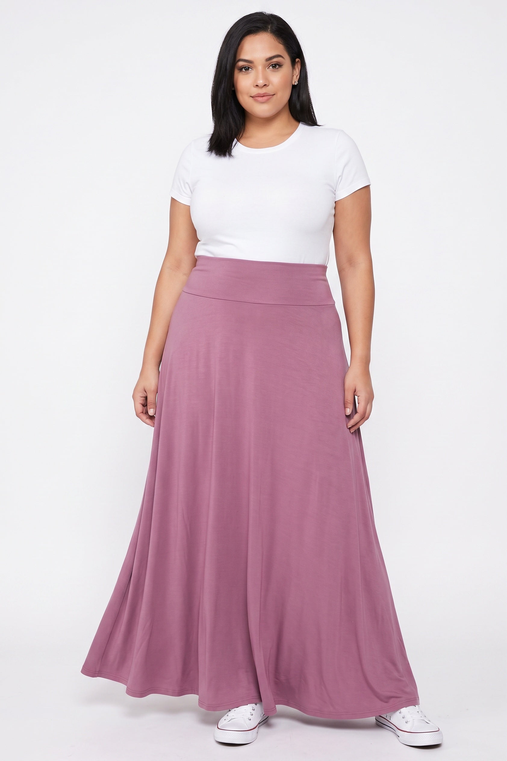 Buttery Smooth Basic Black Plus Size Maxi Skirt
