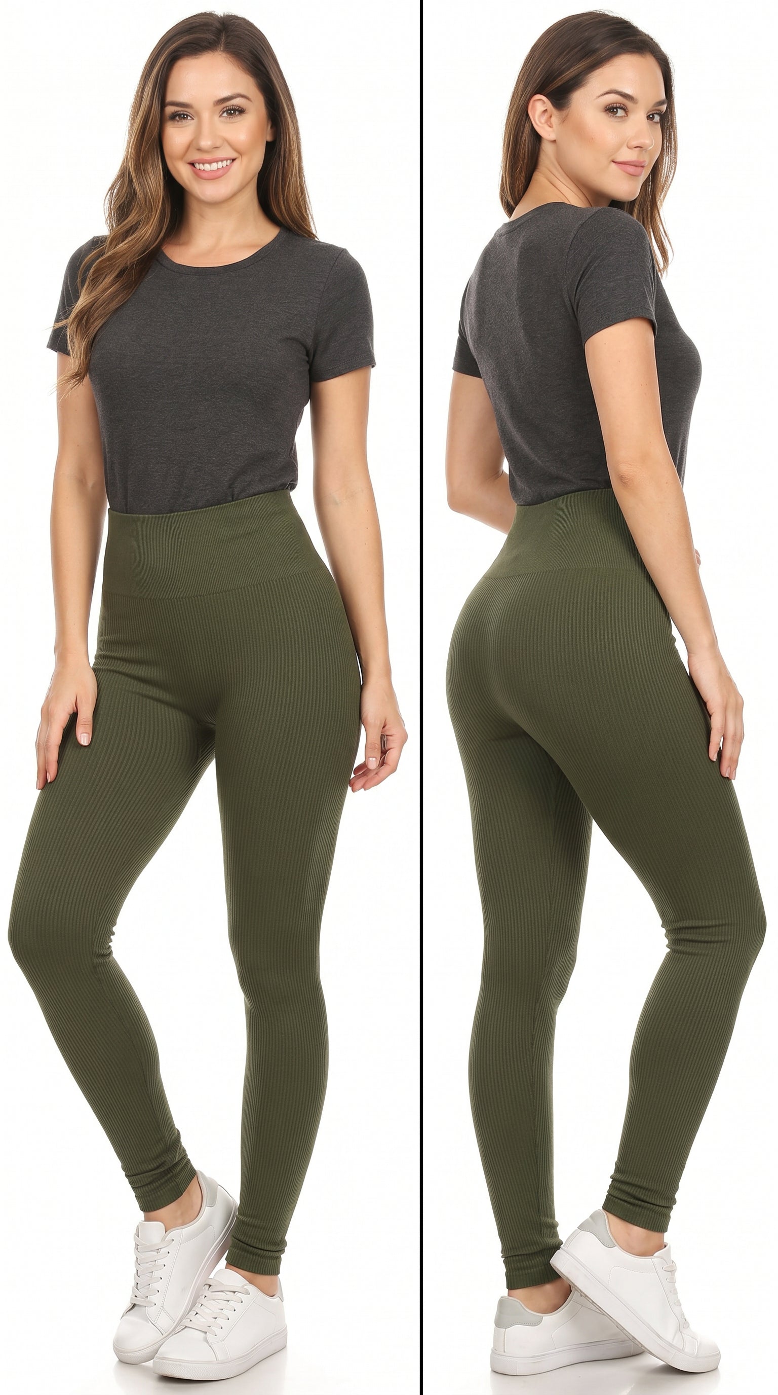 Comfy Heathered High Waisted Plus Size Leggings