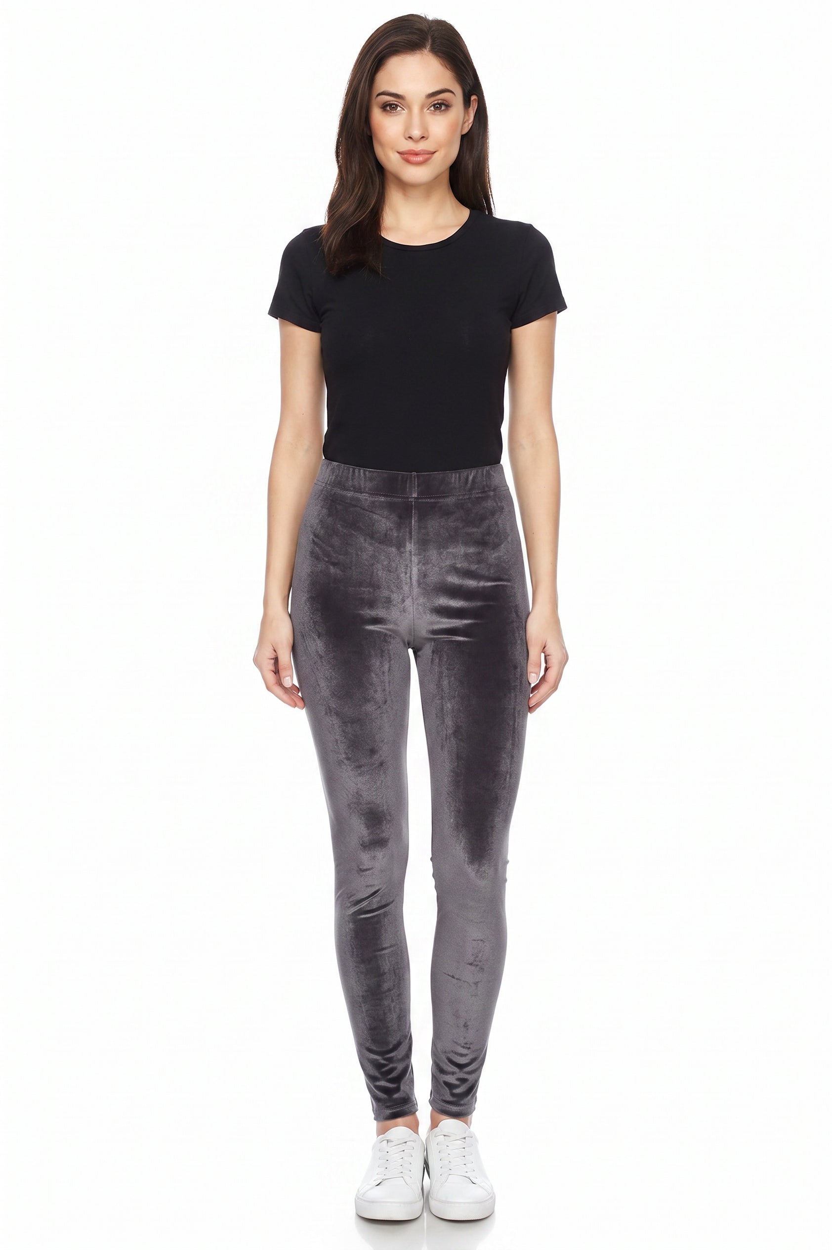 Solid Brushed Velour Velvet Leggings