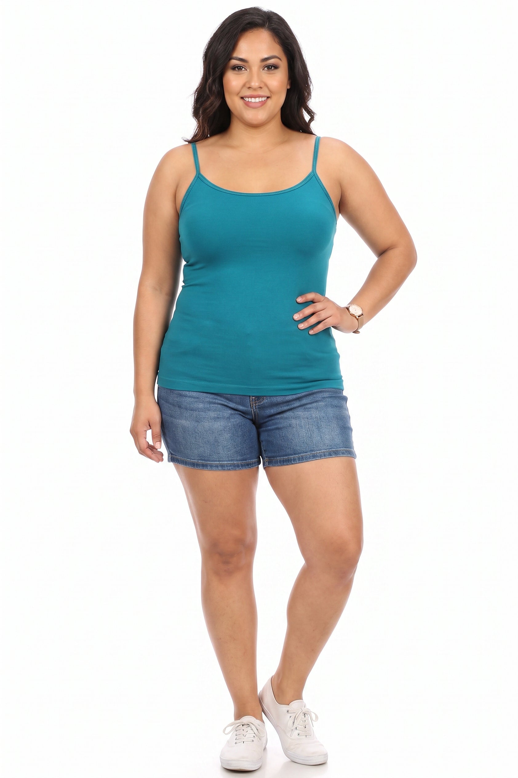 Spaghetti Strap Nylon Spandex Plus Size Camisole