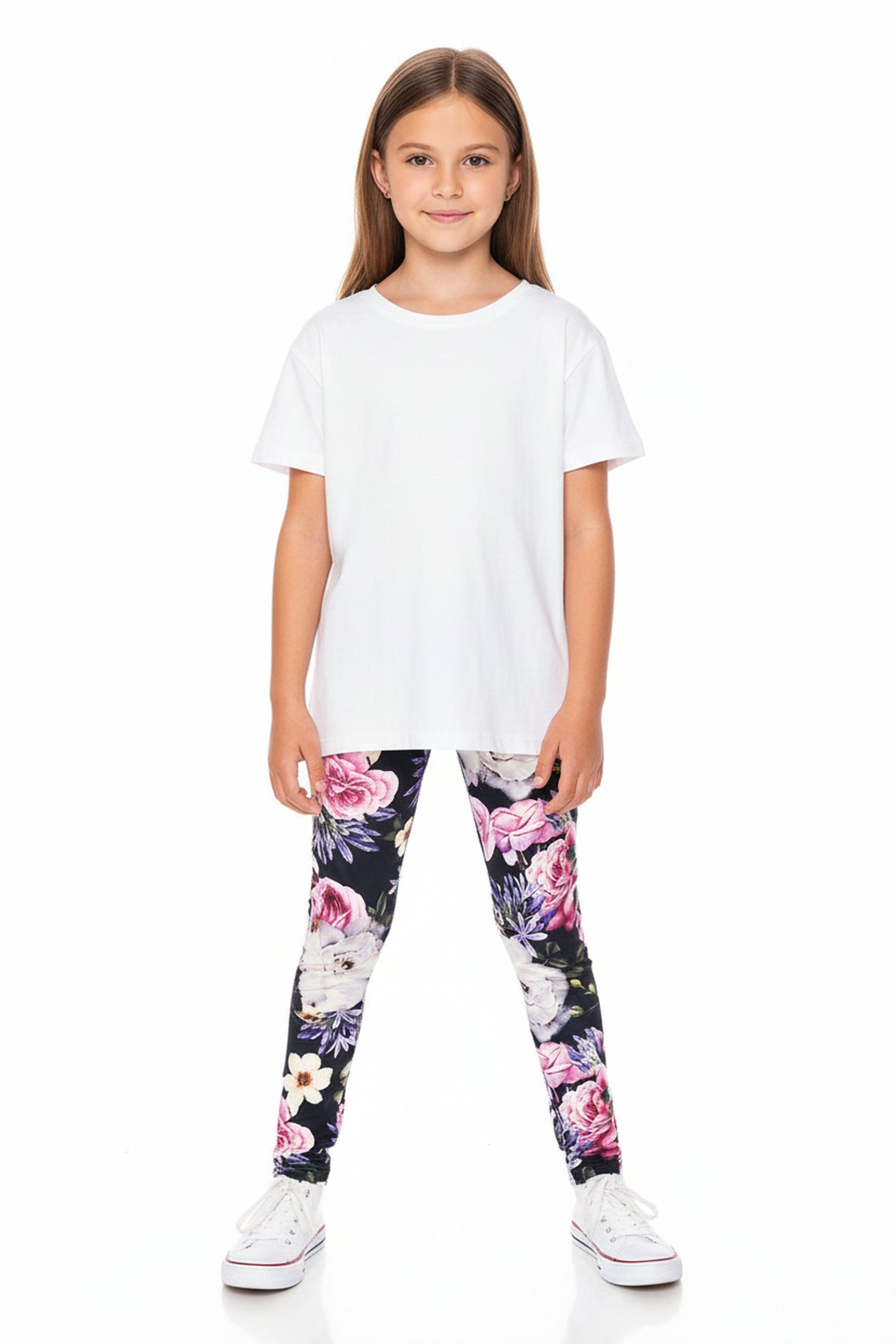 Creamy Soft Floral Garden Bouquet Kids Leggings | USA Fashion™