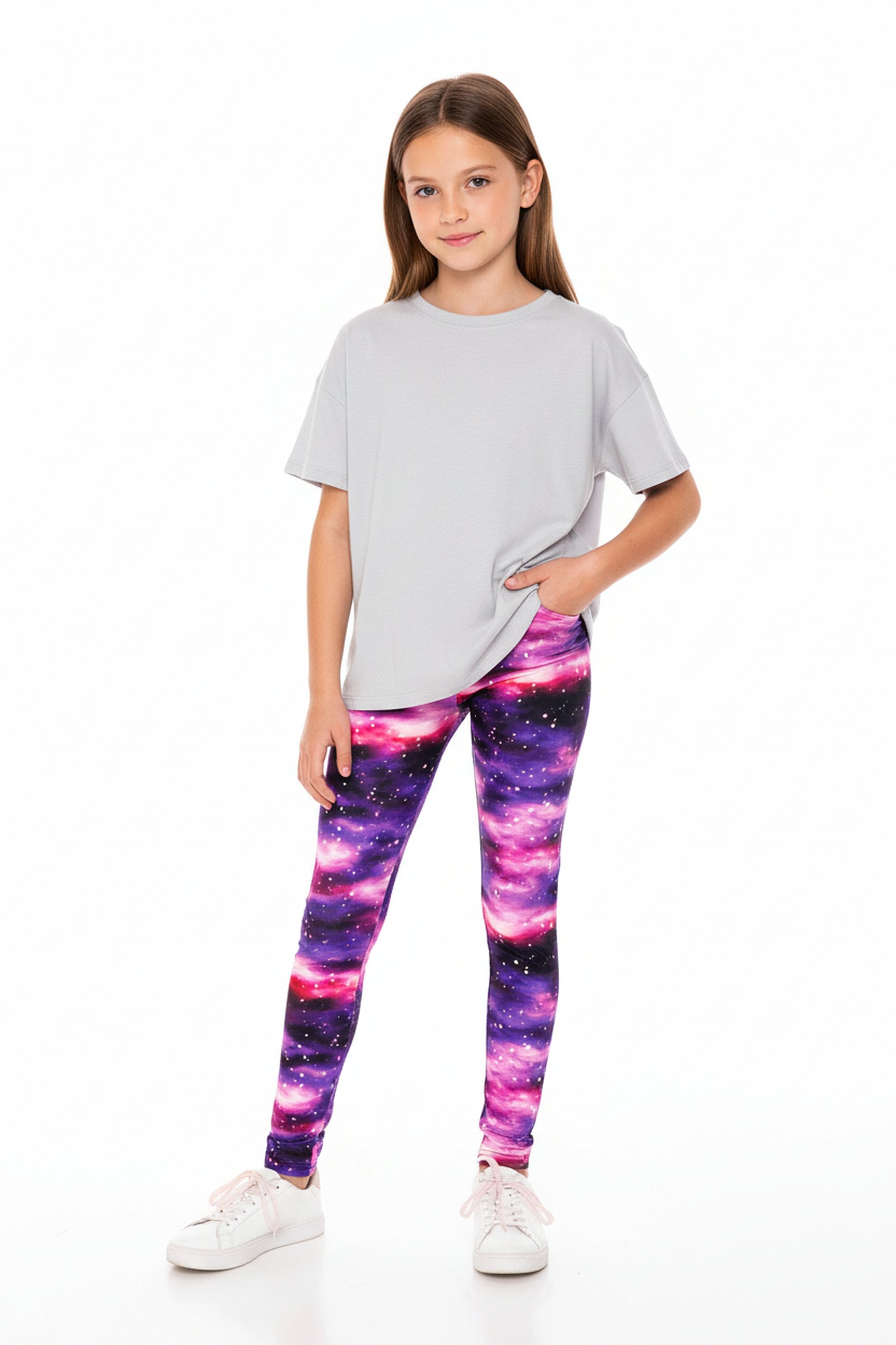 Creamy Soft Purple Mist Kids Leggings | USA Fashion™