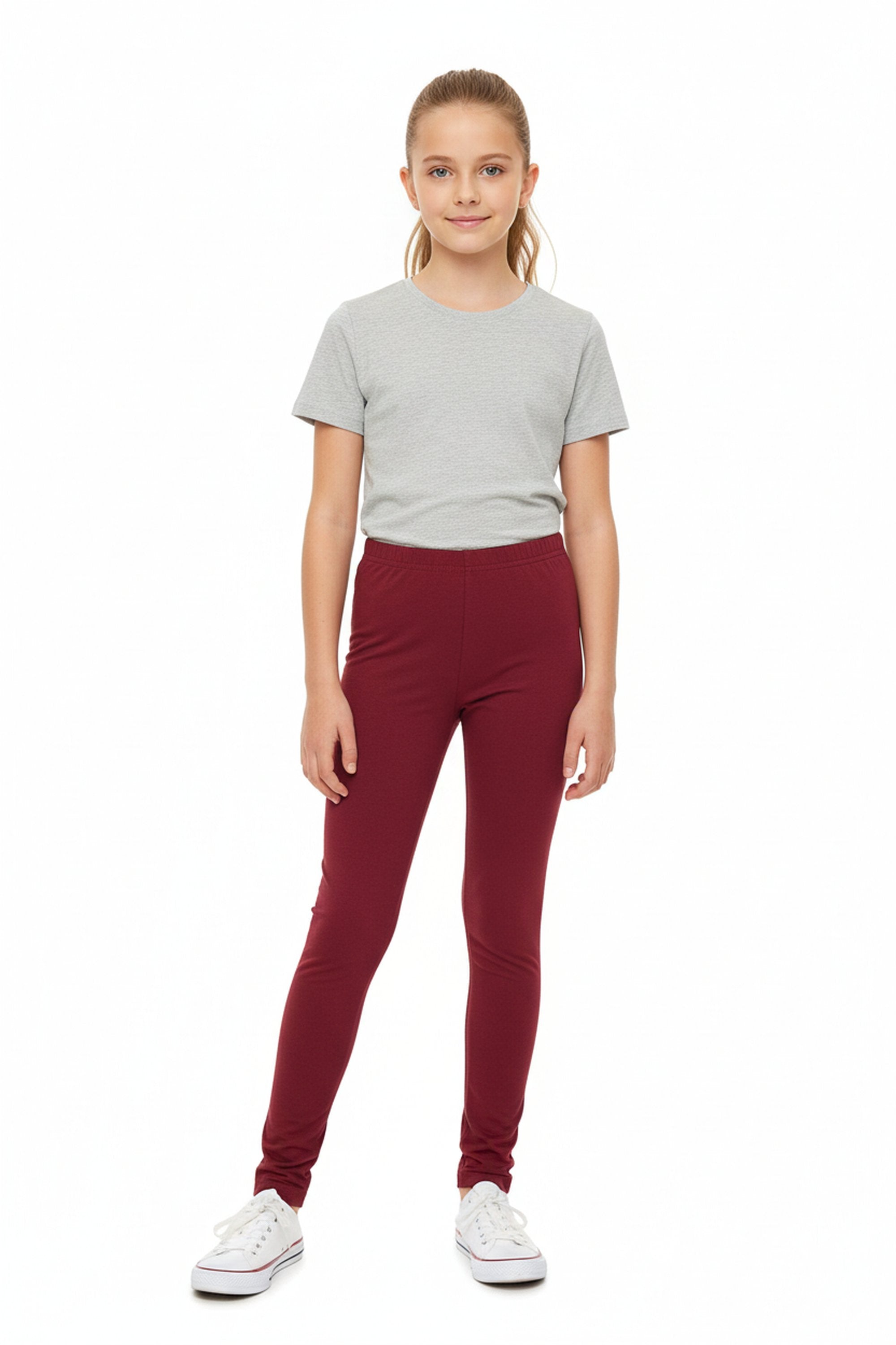Buttery Smooth Solid Basic Kids Leggings | USA Fashion