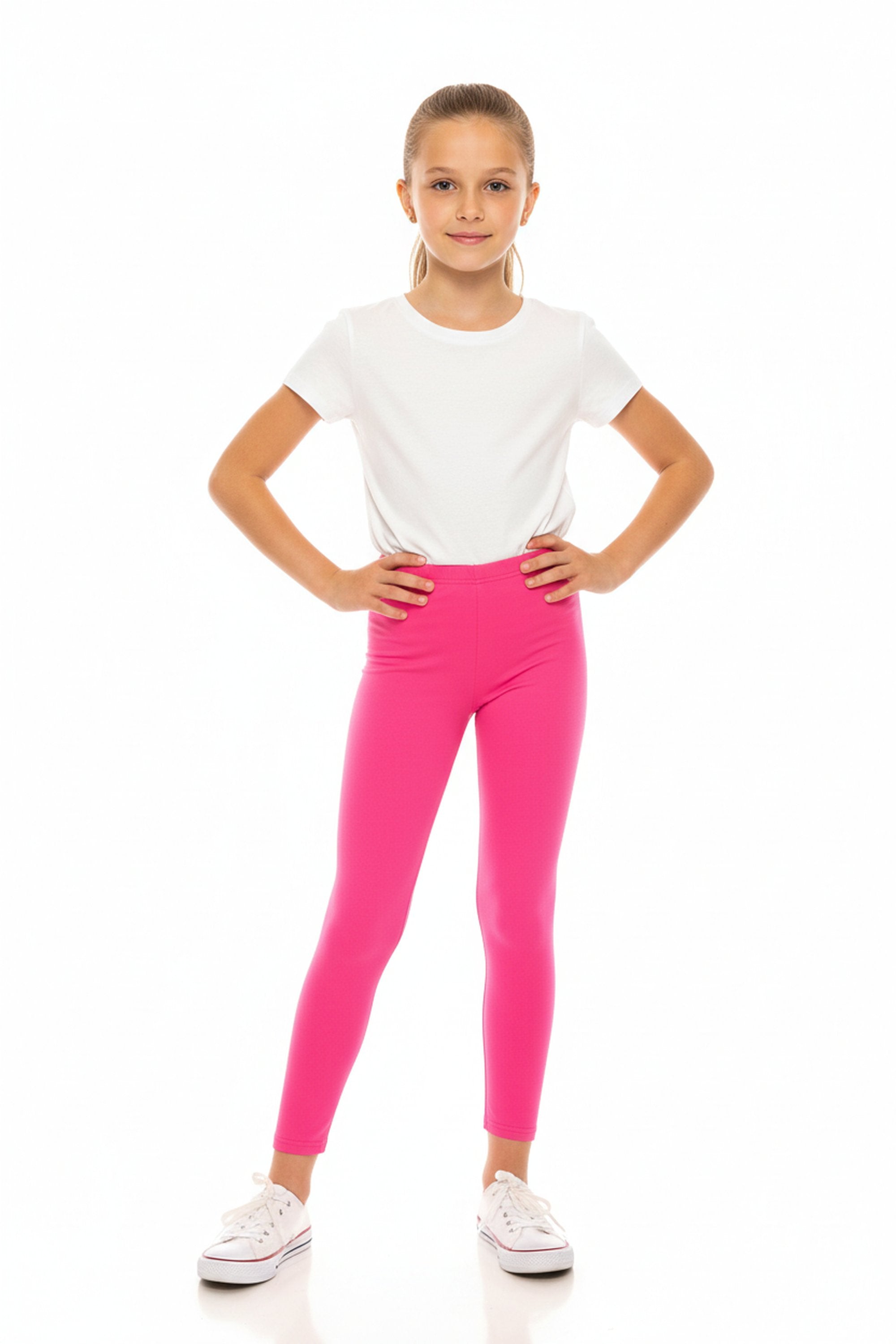 Buttery Smooth Solid Basic Kids Leggings | USA Fashion